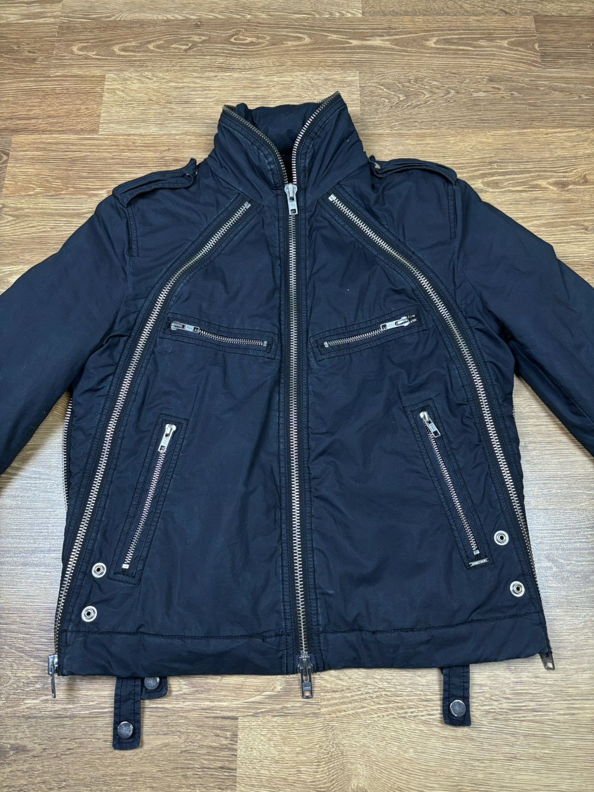 Diesel × Vintage Diesel Multizip Navy Racer Jacket Size US S / EU 44-46 / 1 - 4 Thumbnail