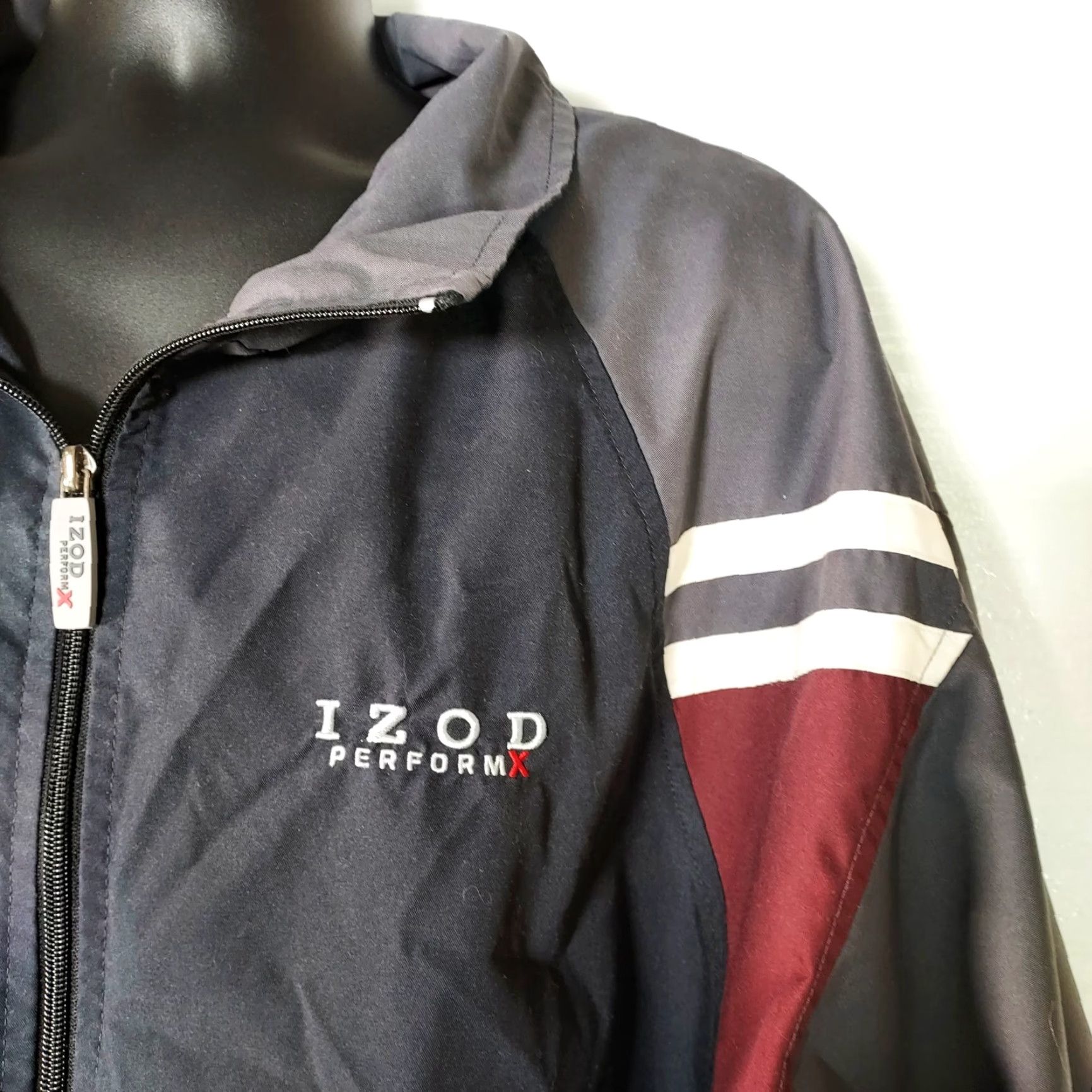 Izod IZOD PERFORMX 3XL Navy/Red Lightweight Full Zip Front Jacket Mens Jacket Size US XXL / EU 58 / 5 - 3 Thumbnail