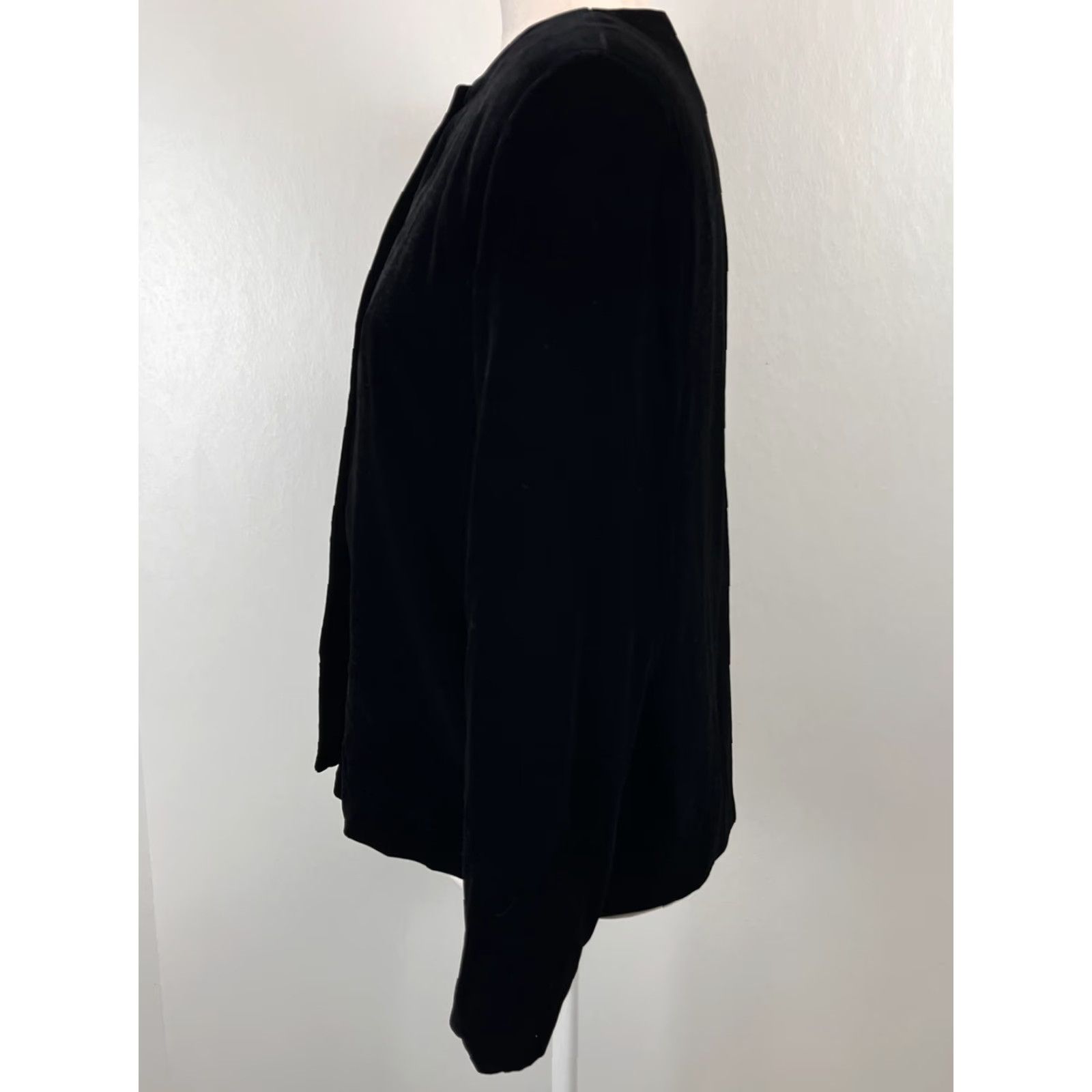Talbots VINTAGE Talbots Black Velvet Jacket Sz 6 Womens Single Button Long Sleeve 90s Whimsigoth Size M / US 6-8 / IT 42-44 - 2 Thumbnail