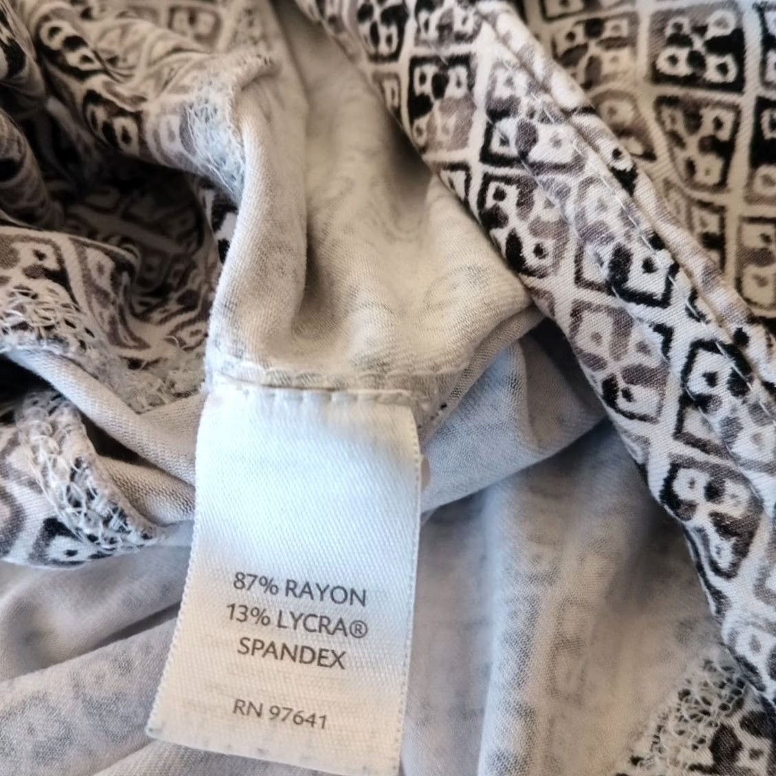 J. Jill J.Jill Skirt L Gray Geometric Pull On Knee Length Pencil Women Regular Elastic Waist Stretch Straight & Pencil Size 36" / US 14 / IT 50 - 7 Thumbnail