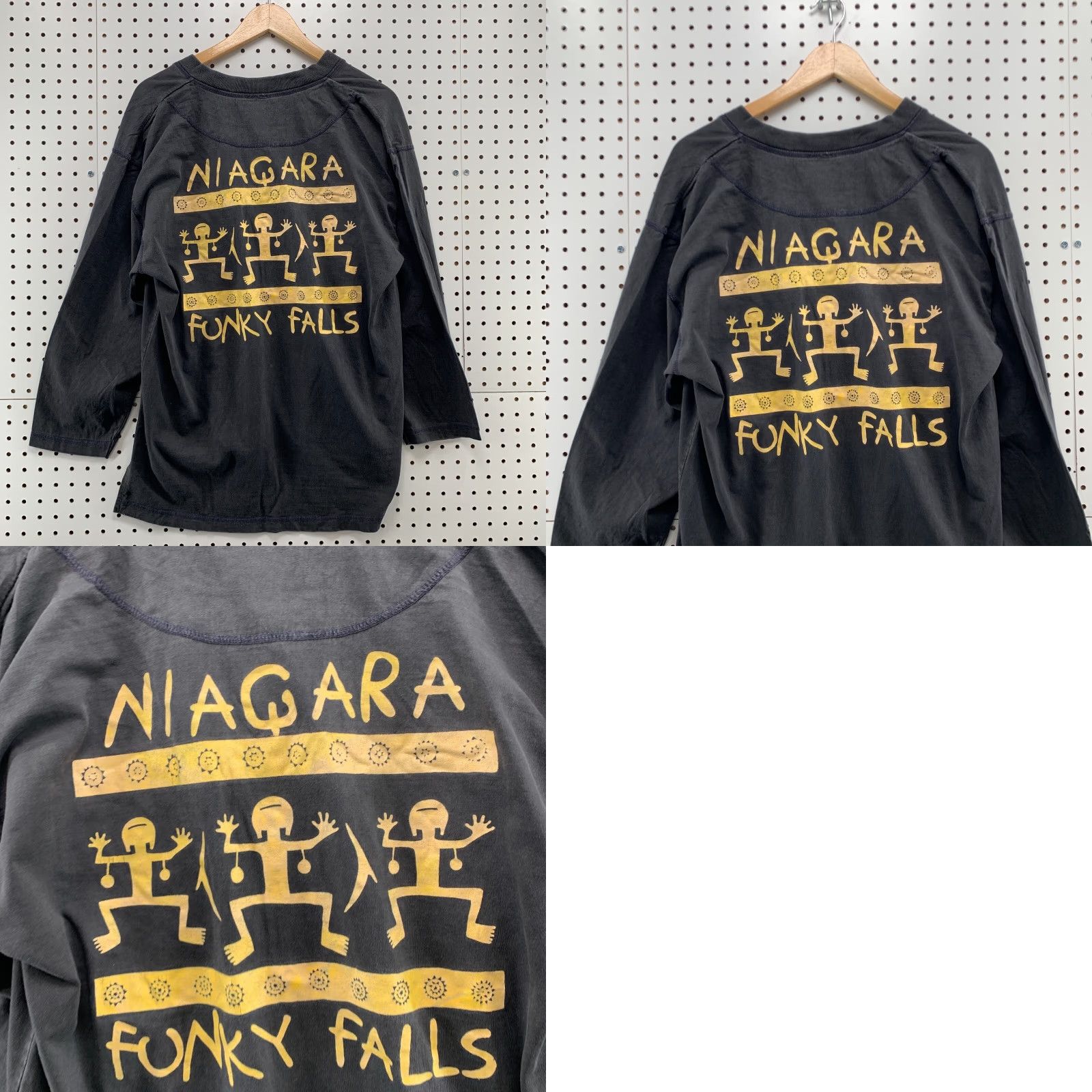 Vintage Canada Get Funky Niagara Funky Falls Black Long Sleeve 1/4 Button Henley Shirt L Size L / US 10 / IT 46 - 10 Thumbnail