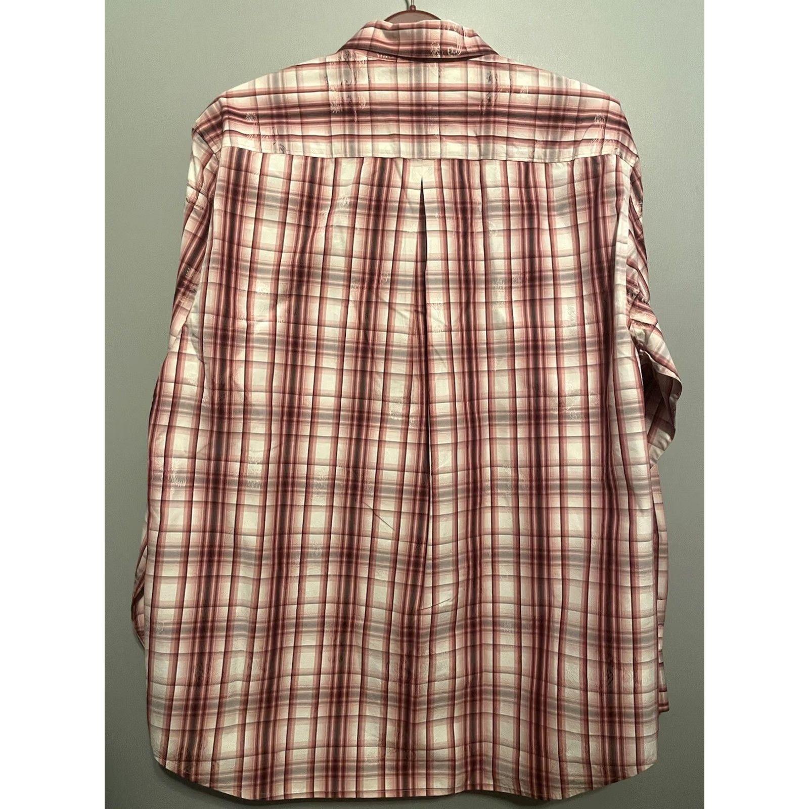 Tommy Bahama Tommy Bahama Shirt Mens L Red Plaid Cotton Long Sleeve Embroidered Button-Up Collar Spread Pocket, 44 Chest, 32 Length, All Seasons, Breathable Size US L / EU 52-54 / 3 - 7 Thumbnail