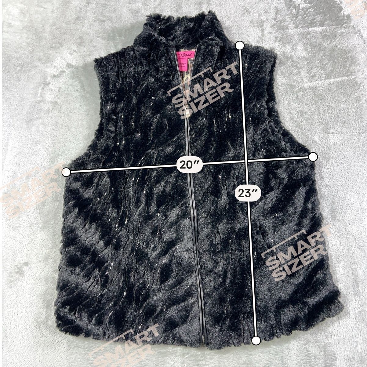 Betsey Johnson Betsey Johnson M Black Faux Fur Metalic Sequin Vest Full Zip Size M / US 6-8 / IT 42-44 - 5 Thumbnail