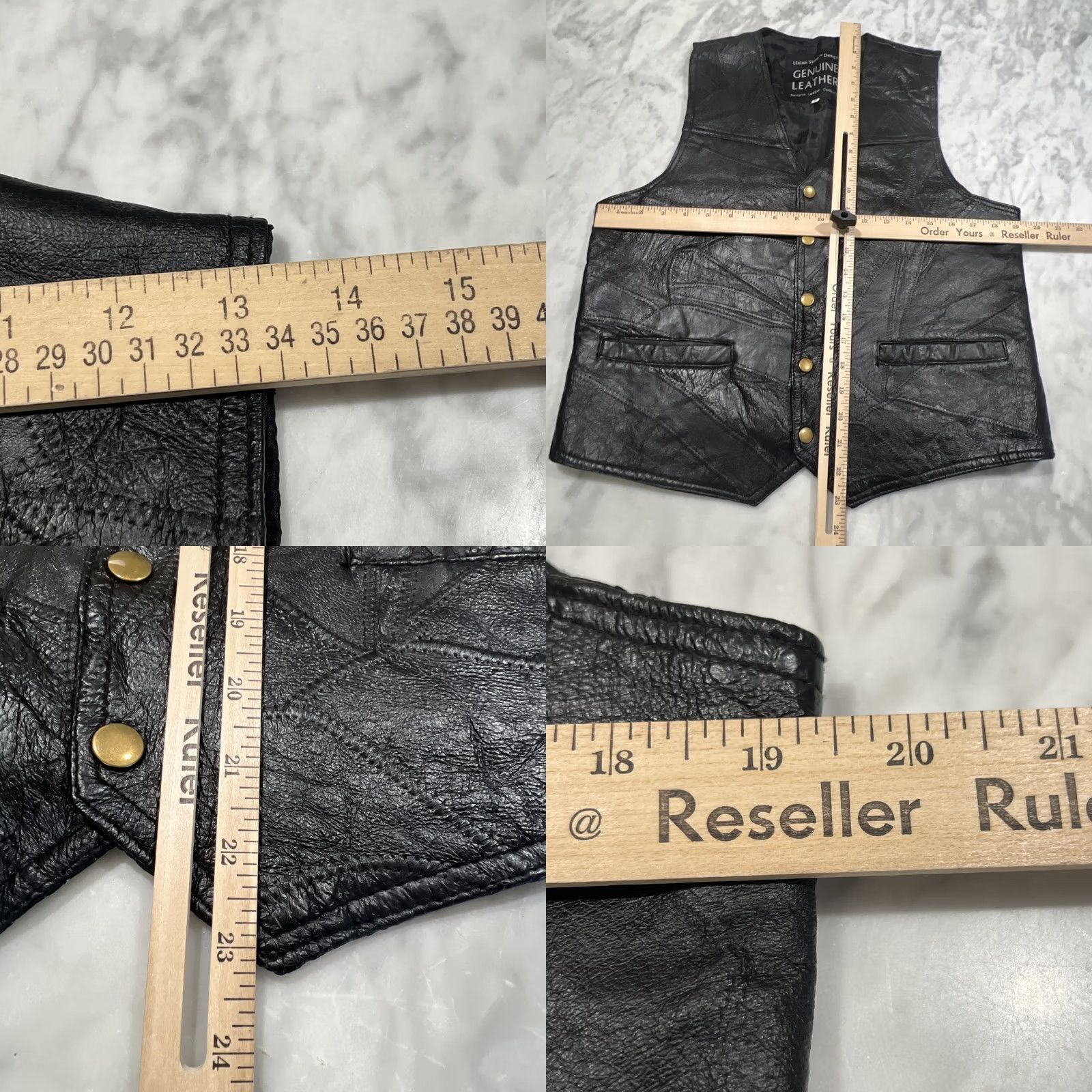 Vintage VINTAGE Navarre Genuine Leather Vest Black Men Medium Italian Stone Design Biker Size US M / EU 48-50 / 2 - 8 Thumbnail