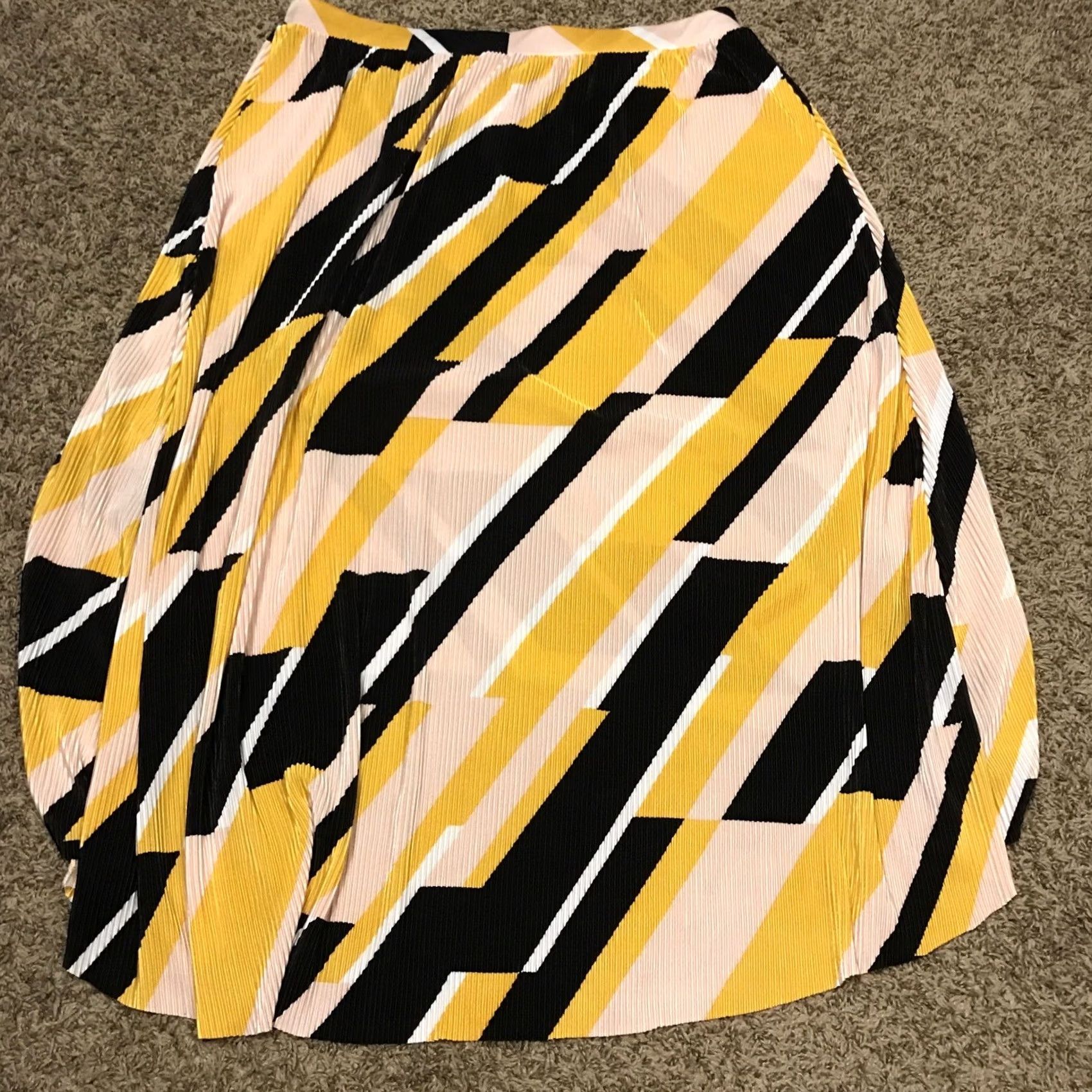 Vintage Lane Bryant Skirt A-Line Jersey Long 14/16 Black Polyester Elastic Waist City Geometric Nwt Nwt Pink Yellow غير Size 36" / US 14 / IT 50 - 3 Thumbnail