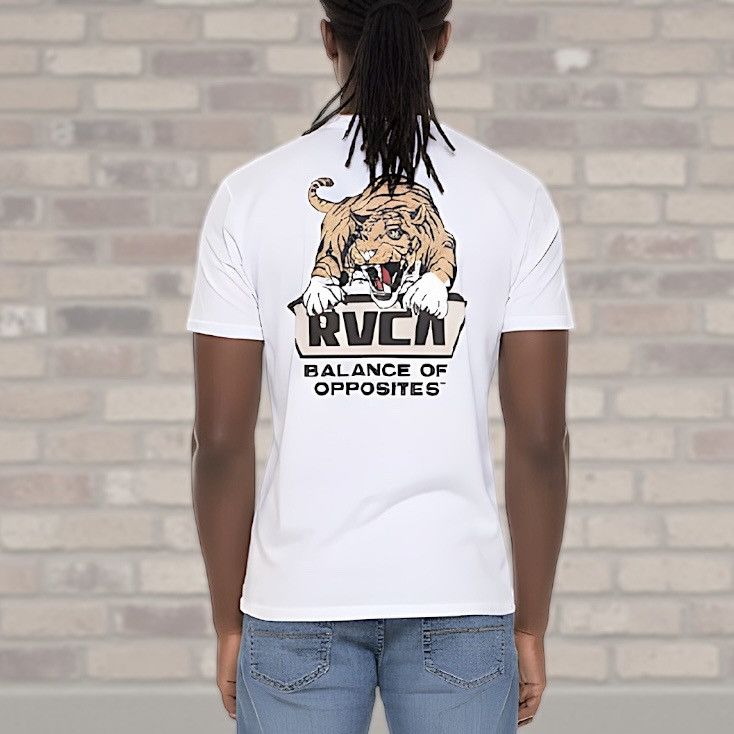 RVCA RVCA Men’s White Tiger Graphic Short Sleeve T-Shirt Sz M Size US M / EU 48-50 / 2 - 1 Thumbnail