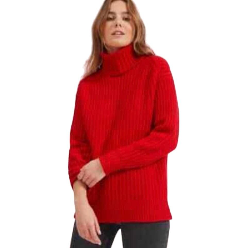 Everlane Everlane Red 100% Wool Knit Ribbed Turtleneck Sweater Size XS / US 0-2 / IT 36-38 - 1 Thumbnail