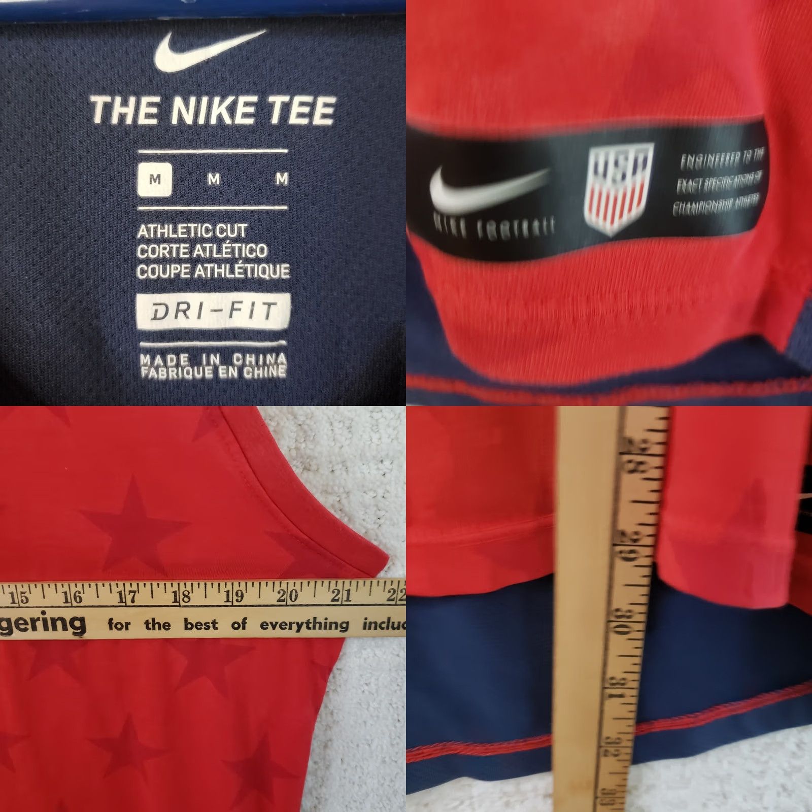 Nike Nike Dri-FIT Tank Top Sleeveless Crew Neck Men's M Red Navy USA Athletic Jersey Team Performance Sports Shirt Size US M / EU 48-50 / 2 - 9 Thumbnail