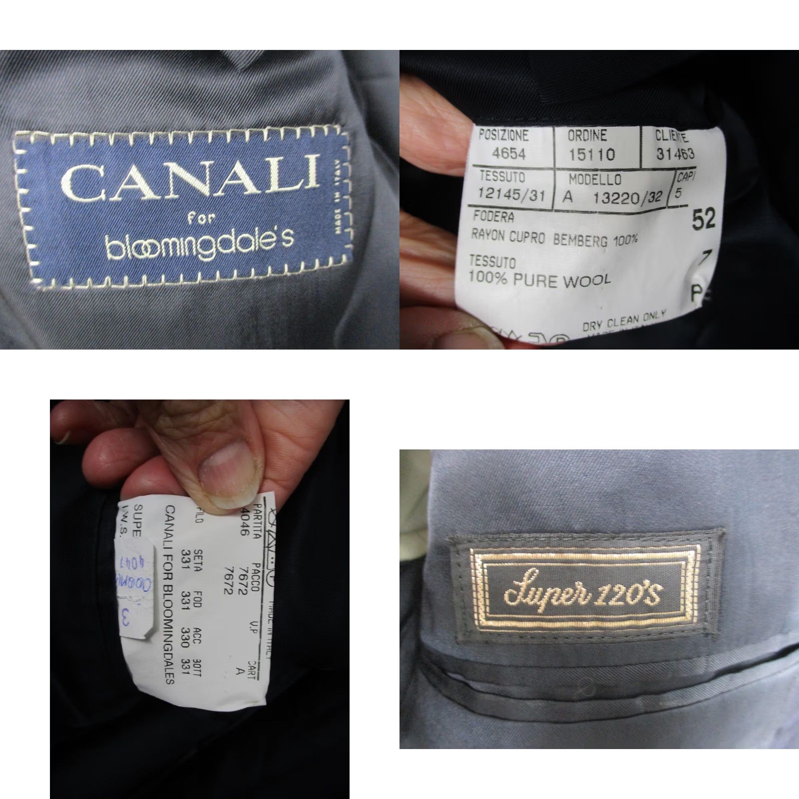 Canali Canali Mens Suit Jacket 42R Super 120s Wool Plaid Italy Bloomingdales Blazer Size 52R - 8 Thumbnail