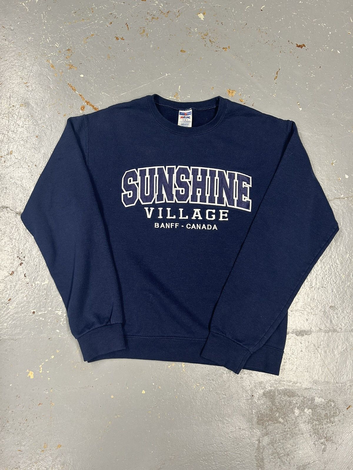 Vintage Crazy Vintage Y2K Navy Sunshine Village Pullover Crewneck Size US S / EU 44-46 / 1 - 1 Thumbnail