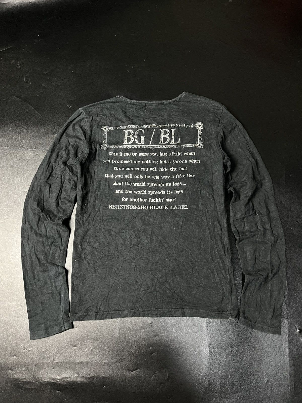 If Six Was Nine × Japanese Brand × Le Grande Bleu (L.G.B.) Bernings Sho Black Lebel Poem Style Size US M / EU 48-50 / 2 - 2 Thumbnail
