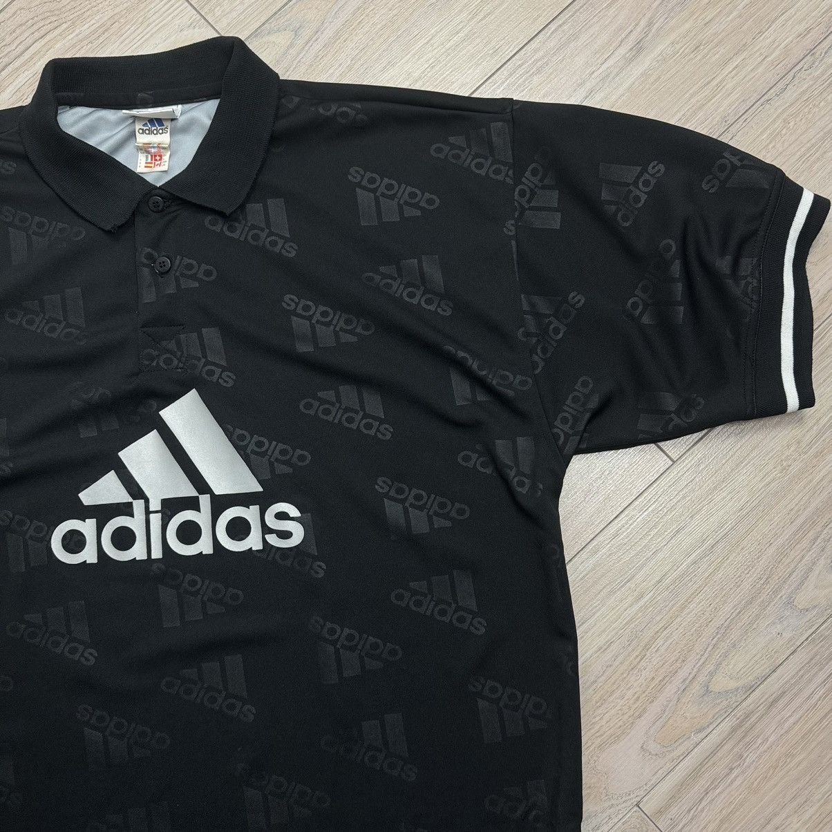 Adidas Vintage Y2K Adidas Multi Logo Monogram Boxy Polo Shirt Size US L / EU 52-54 / 3 - 6 Thumbnail