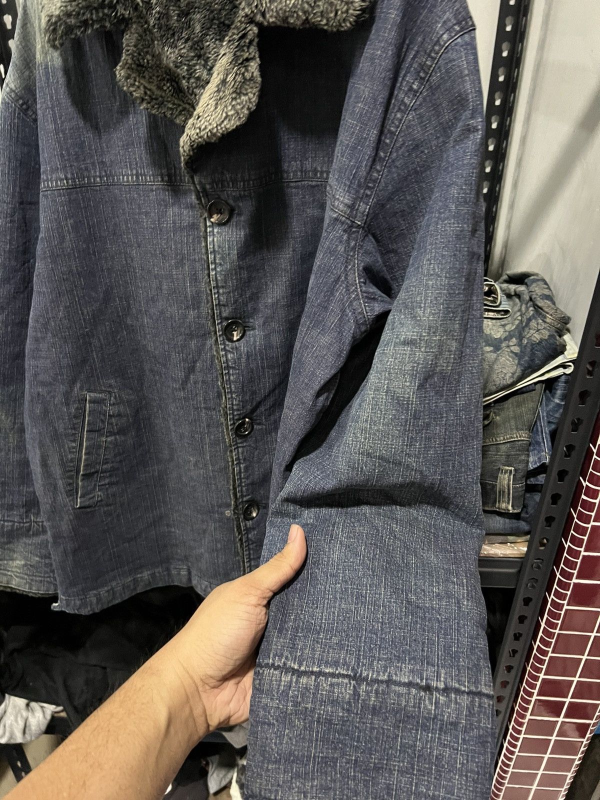 Kansai Yamamoto vintage kansai yamamoto fur denim jacket/coat/parkas style Size US L / EU 52-54 / 3 - 11 Thumbnail