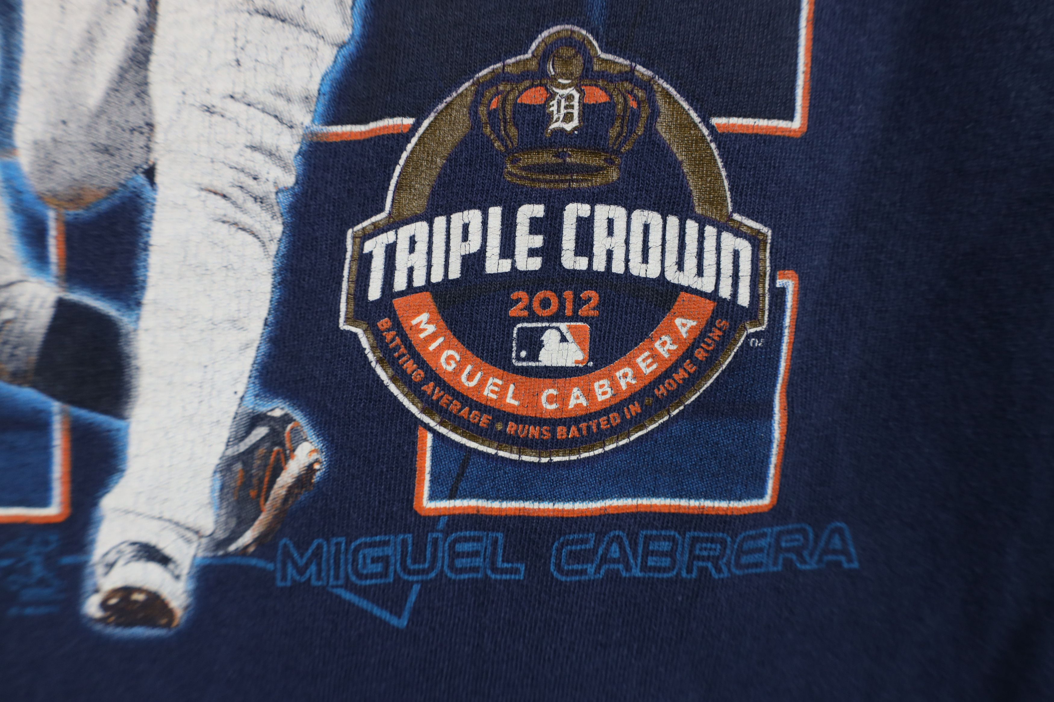 Vintage Y2K Crown Miguel Cabrera Detroit Tigers Baseball T-Shirt Size US XL / EU 56 / 4 - 7 Thumbnail