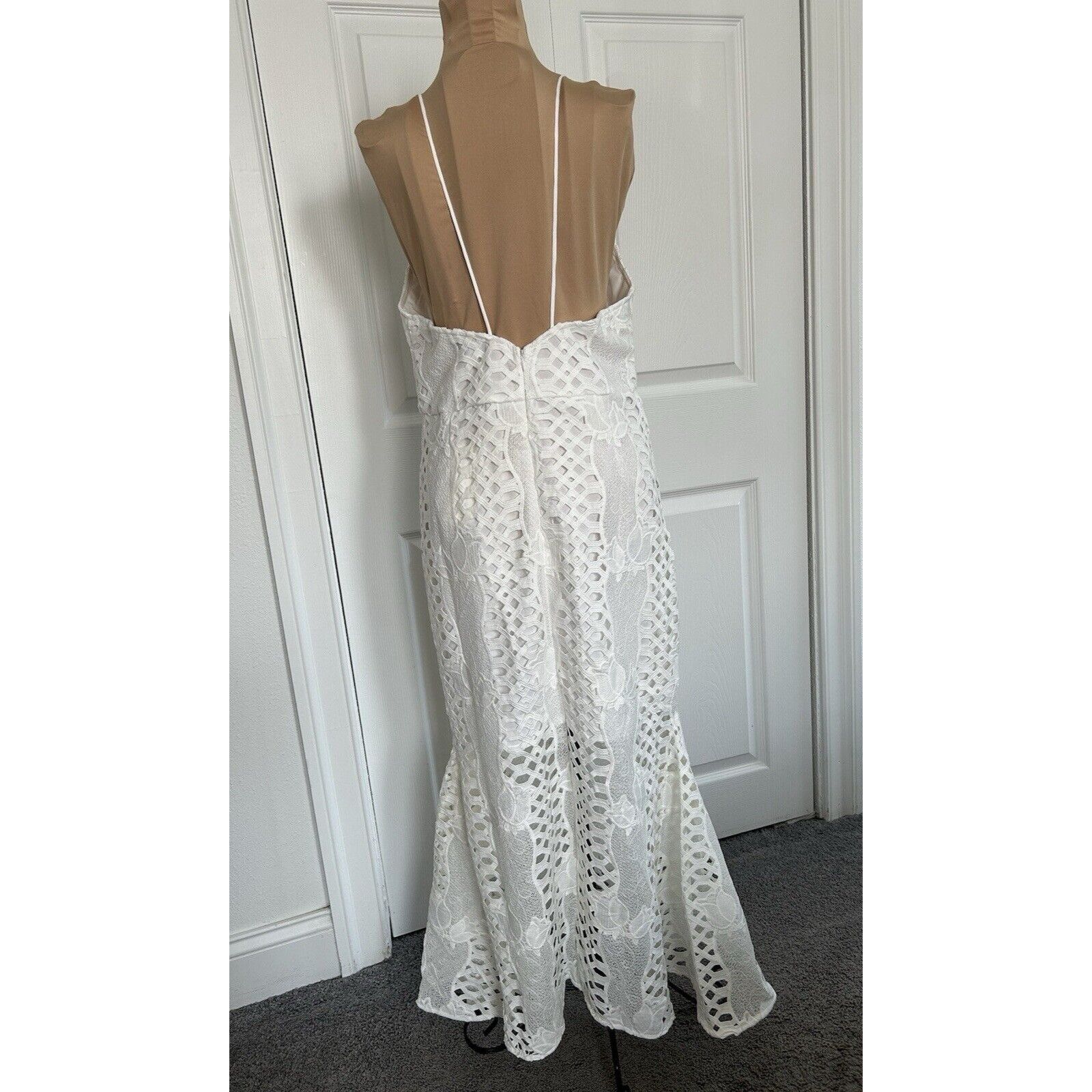 Other Endless Rose Strappy-Back Halter Neck White Lace Mermaid Bod Size L / US 10 / IT 46 - 3 Thumbnail