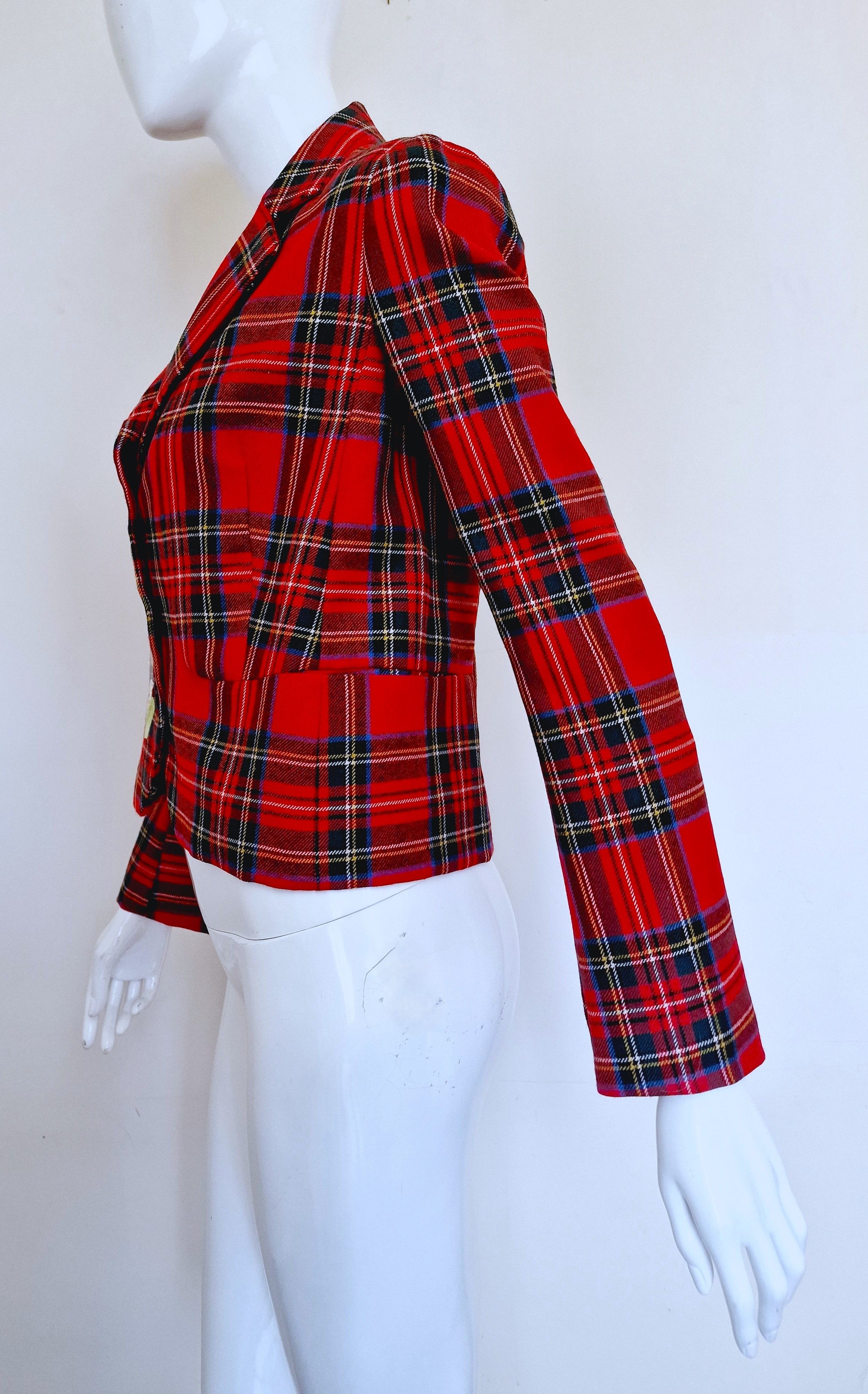John Galliano John Galliano Tartan Embroidered Plaid Check Blazer Jacket Size M / US 6-8 / IT 42-44 - 6 Thumbnail