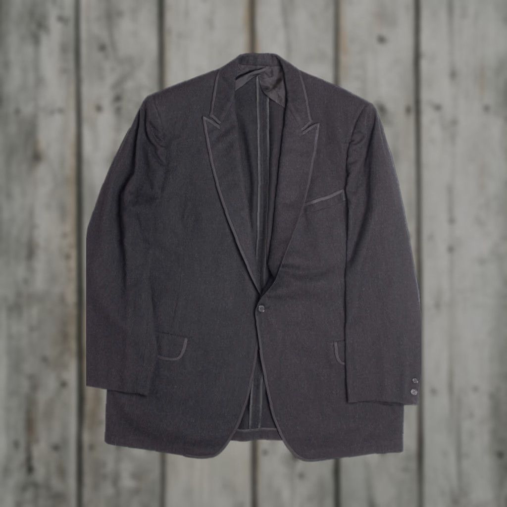 Vintage VINTAGE Rudofker Black Tuxedo Jacket Large Formal Blazer 154 Classic Complex Ragstock Mens Adult Large Black Blazer Size 42R - 1 Thumbnail