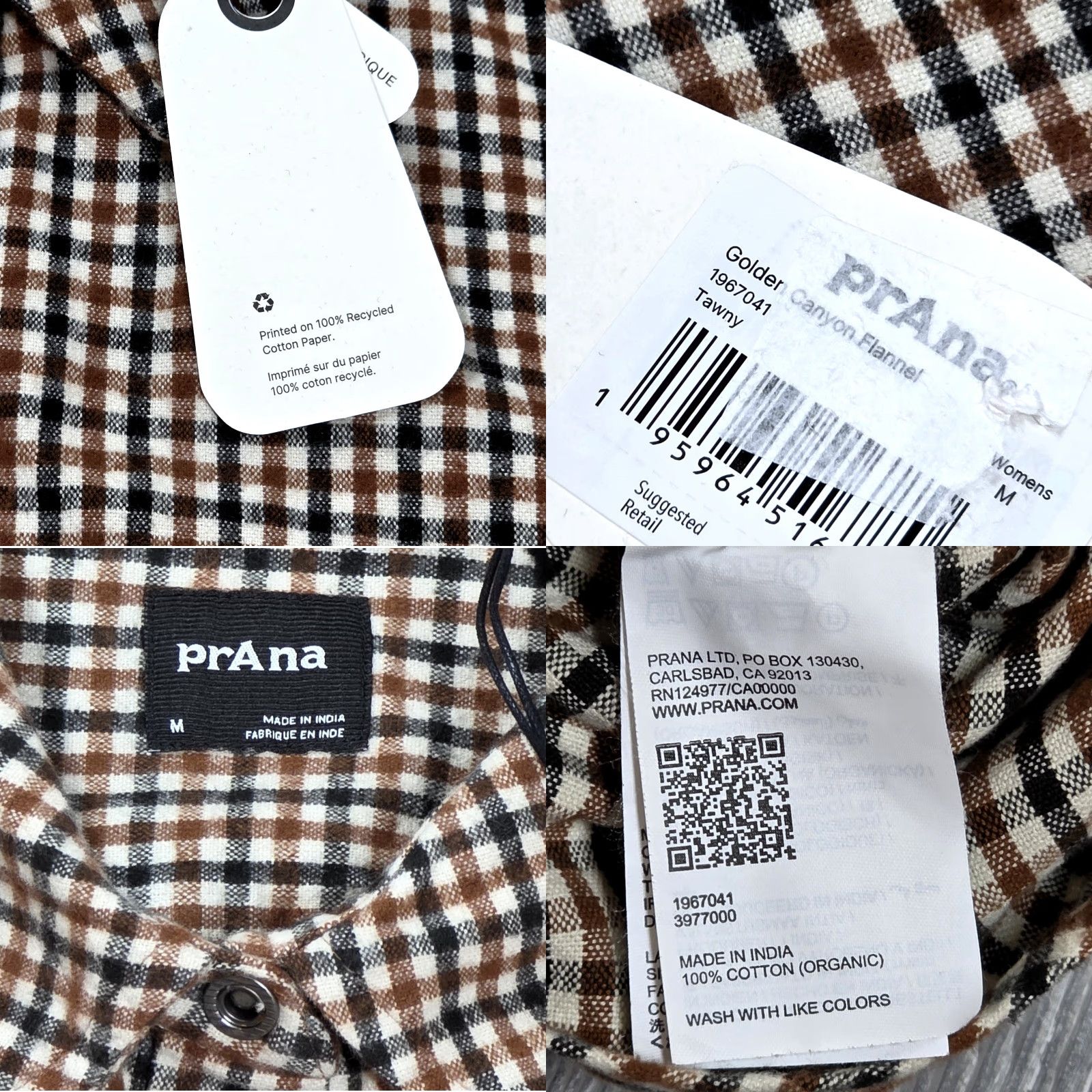 Prana PRANA Golden Canyon Flannel Organic Check Button Up Snap Shirt Tawny Women M NWT Shirts Women M Blue Plaid Snap Button-Up Casual Shirt Size M / US 6-8 / IT 42-44 - 9 Thumbnail