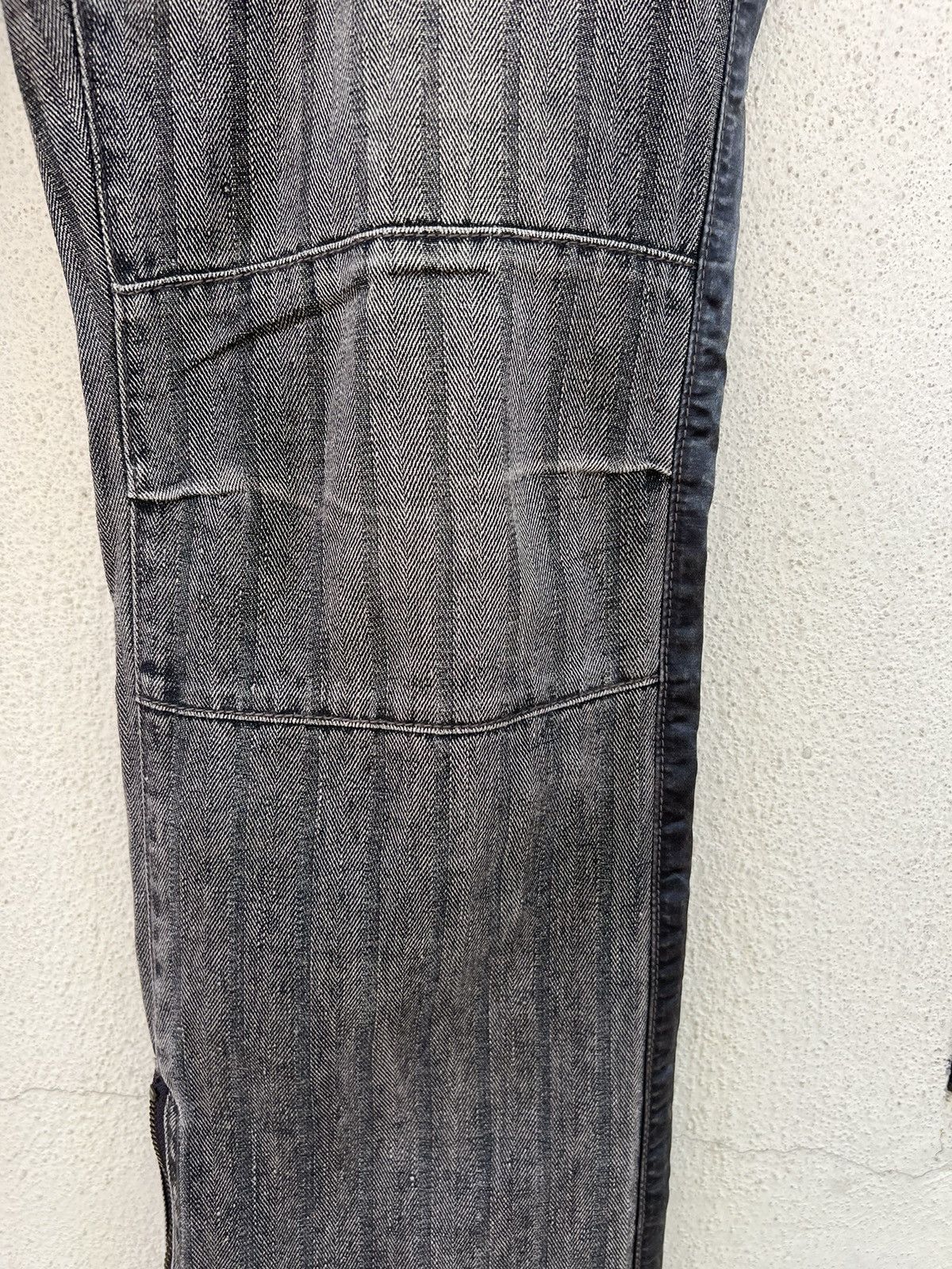 Kiminori Morishita Vintage Halb Japan Faded Border Stripe HBT Hem Flare Pant Size US 31 - 13 Thumbnail