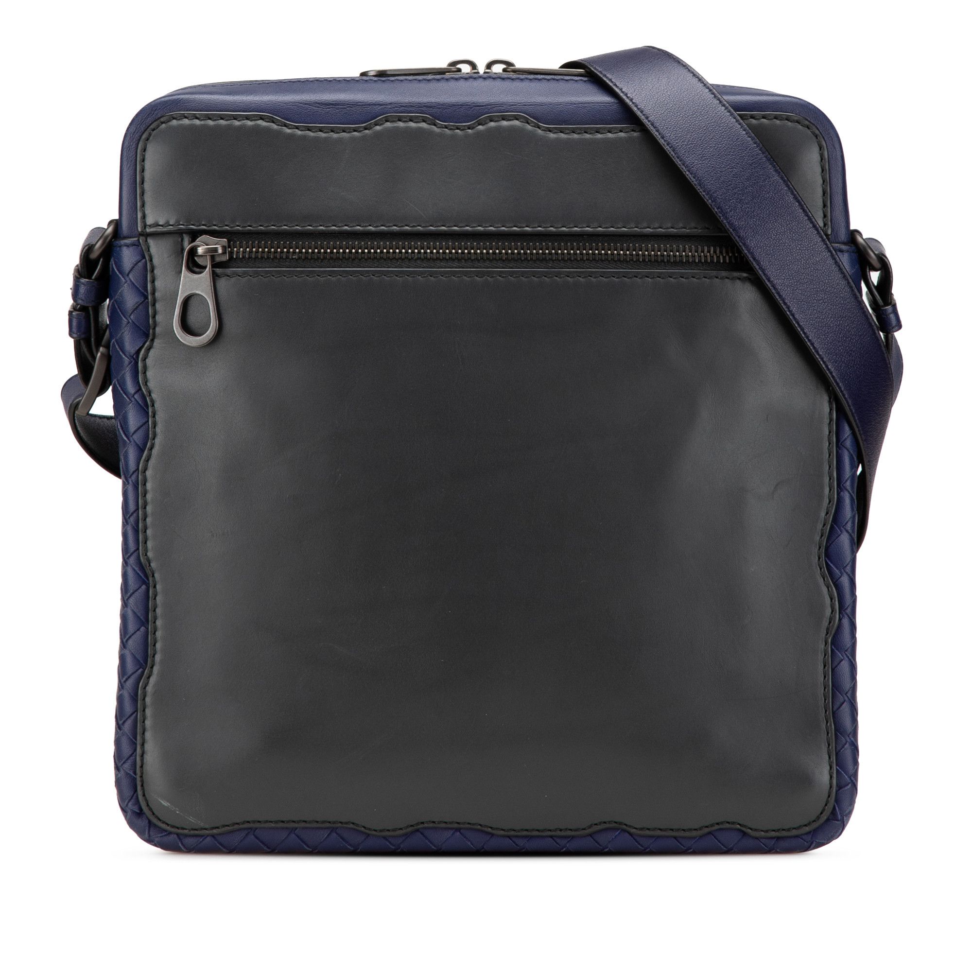 Bottega Veneta Bottega Veneta Intrecciato Trimmed Leather Crossbody Size ONE SIZE - 1 Thumbnail