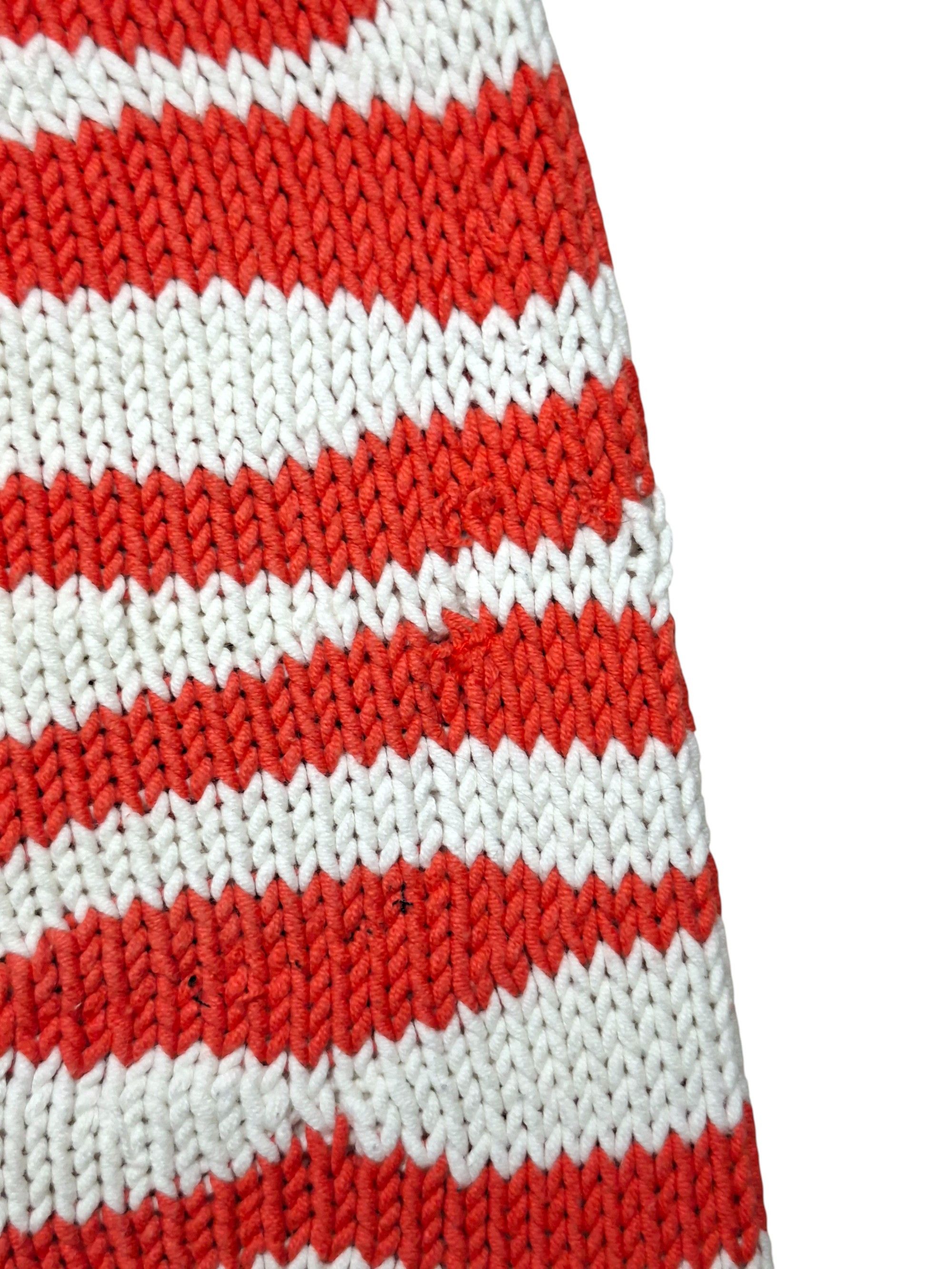 JET SET JET SET Chunky Knit Stripe Sweater Orange White Mock Neck Size S / US 4 / IT 40 - 9 Thumbnail