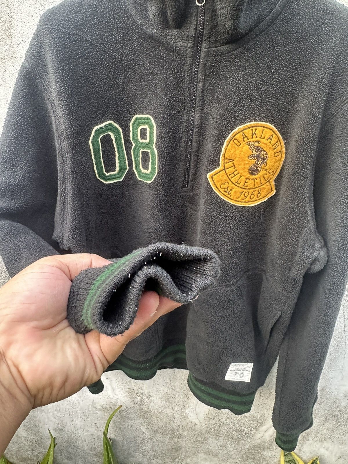 MLB Mlb Oakland atlentic half zipper fleece sweatshirt Size US XL / EU 56 / 4 - 6 Thumbnail