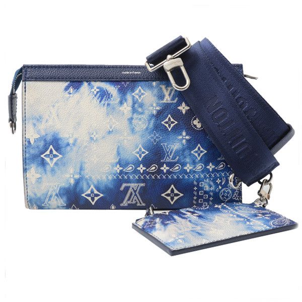 Louis Vuitton Louis Vuitton Louis Vuitton Gaston Wearable Wallet Blue Canvas Shoulder Bag M81431 in Great Condition Size ONE SIZE - 1 Thumbnail