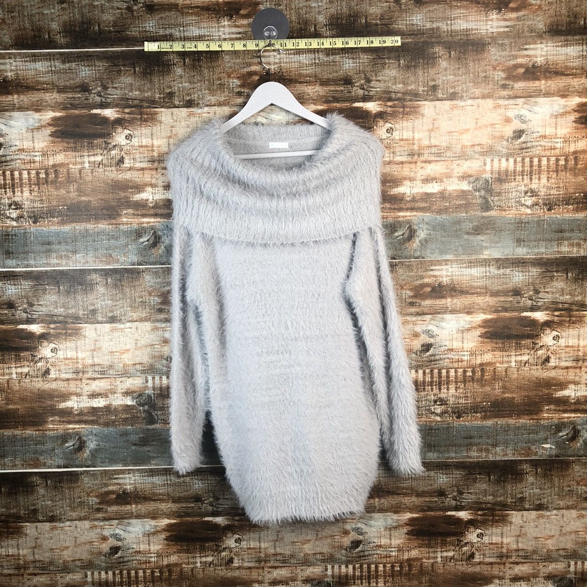 Japanese Brand DL Persodea Gray Turtle Neck Mohair Knitwear #C332 Size L / US 10 / IT 46 - 1 Thumbnail