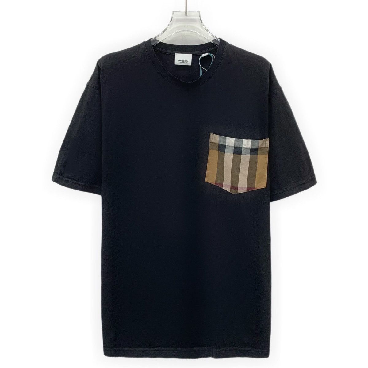 Burberry Burberry Black Pocket Check Cotton Crew Neck T-Shirt K26WX Size US M / EU 48-50 / 2 - 1 Thumbnail