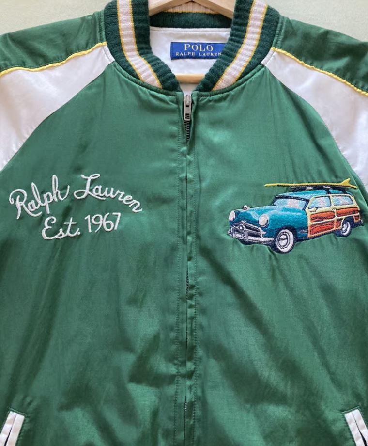 Polo Ralph Lauren Polo Ralph Lauren Satin Hawaii Bomber Jacket Green Size XL Size US XL / EU 56 / 4 - 2 Thumbnail