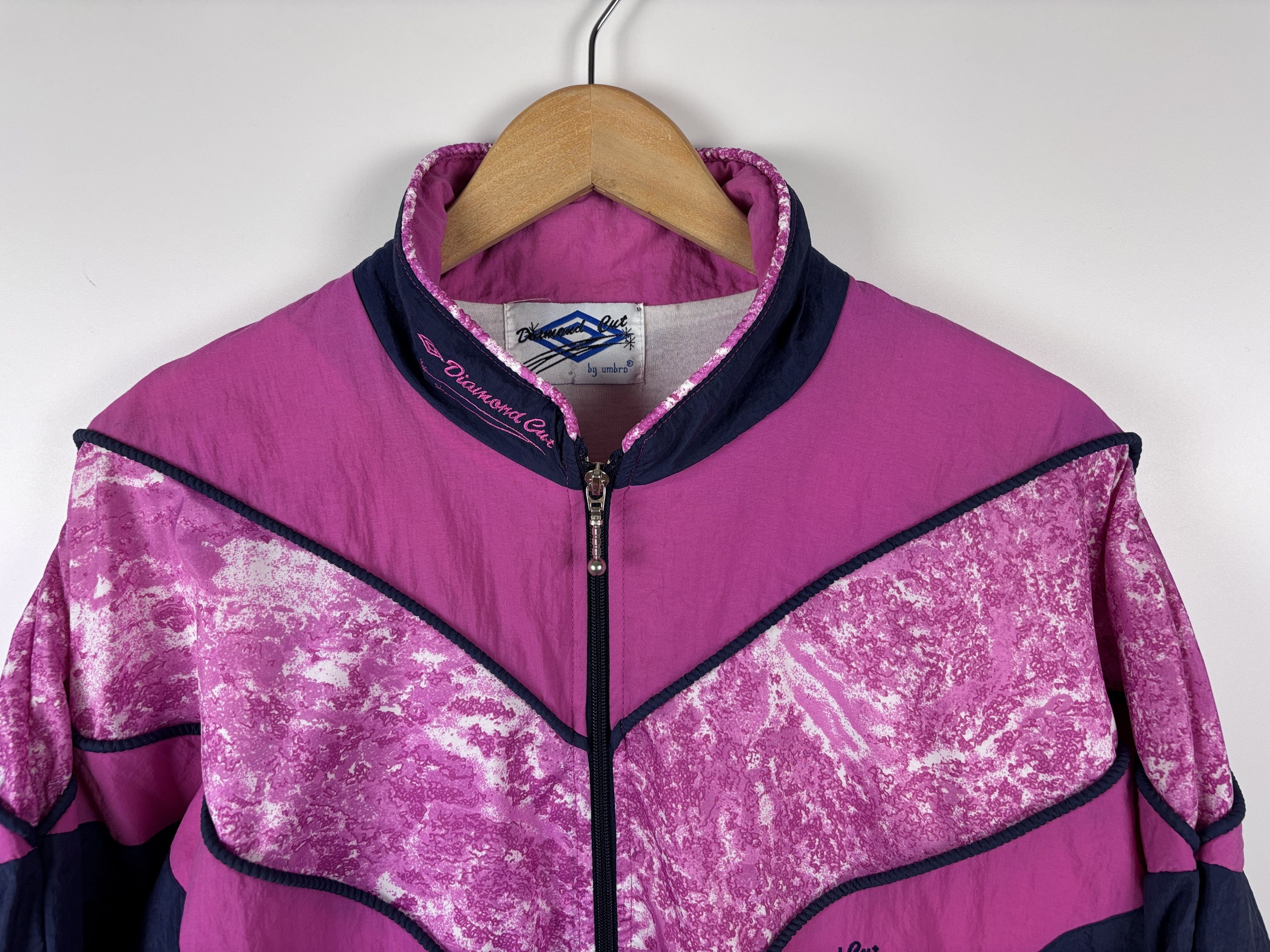 Umbro × Vintage 90s Diamond Cut by Umbro Track Jacket Womens Size 12 Size M / US 6-8 / IT 42-44 - 2 Thumbnail