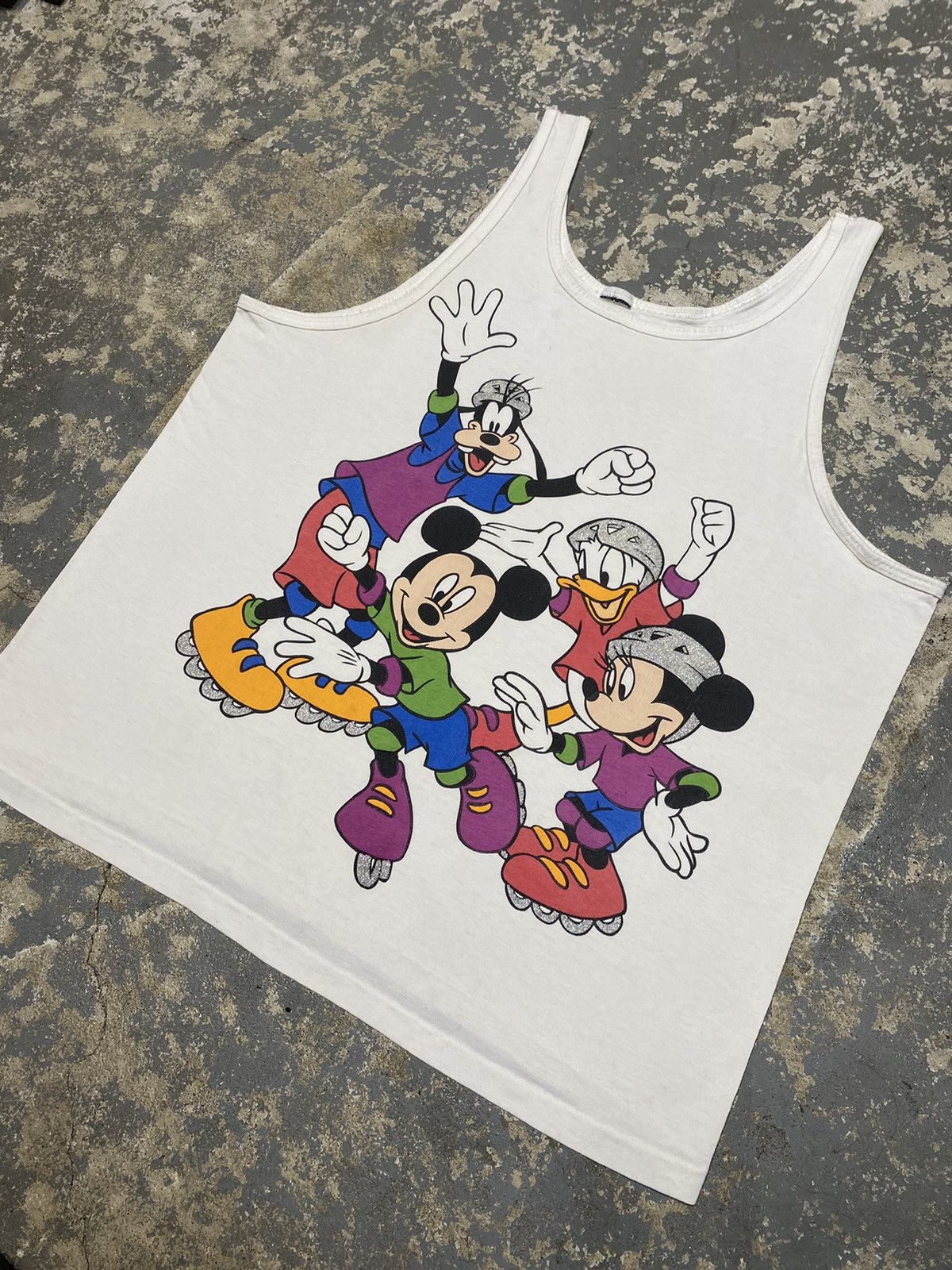 Mickey Mouse × Vintage Vintage Mickey Mouse & Friends Rollerblading Skates Tank Top Size US L / EU 52-54 / 3 - 2 Thumbnail