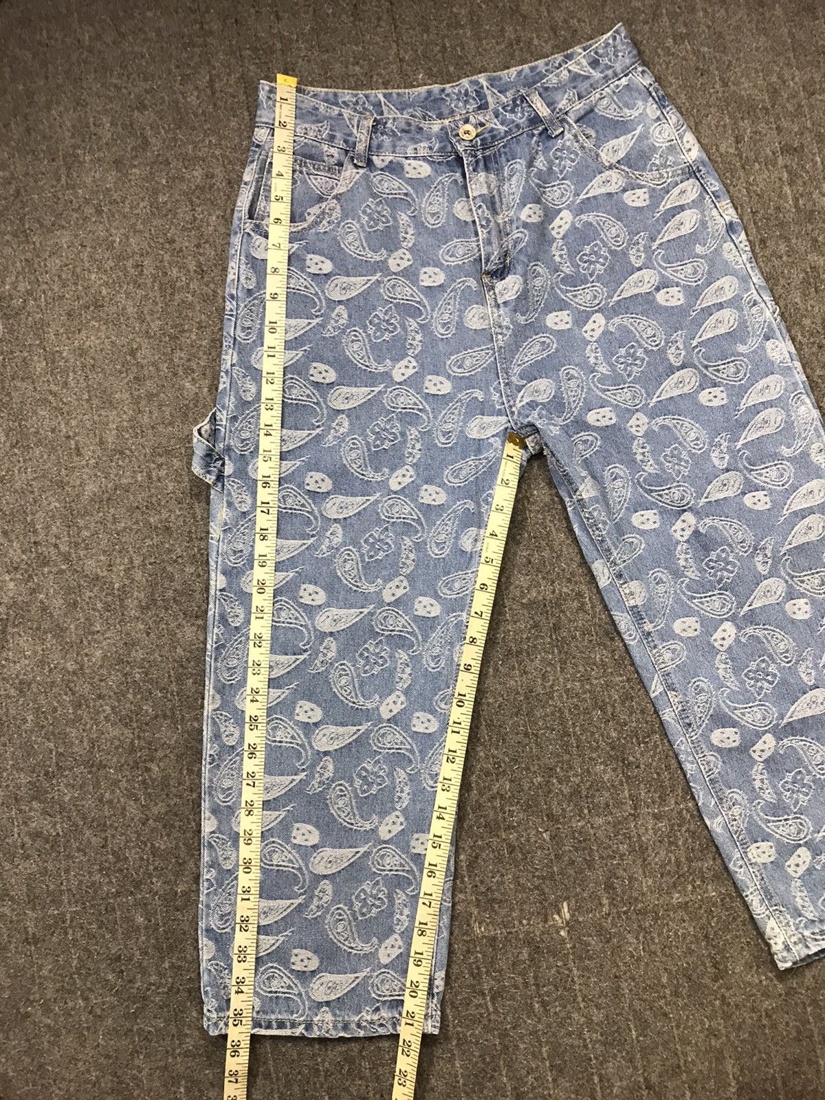 Japanese Brand × Vintage Vintage Japanese Brand Carpenter Paisley Art Denim Shorts Size US 30 / EU 46 - 15 Thumbnail
