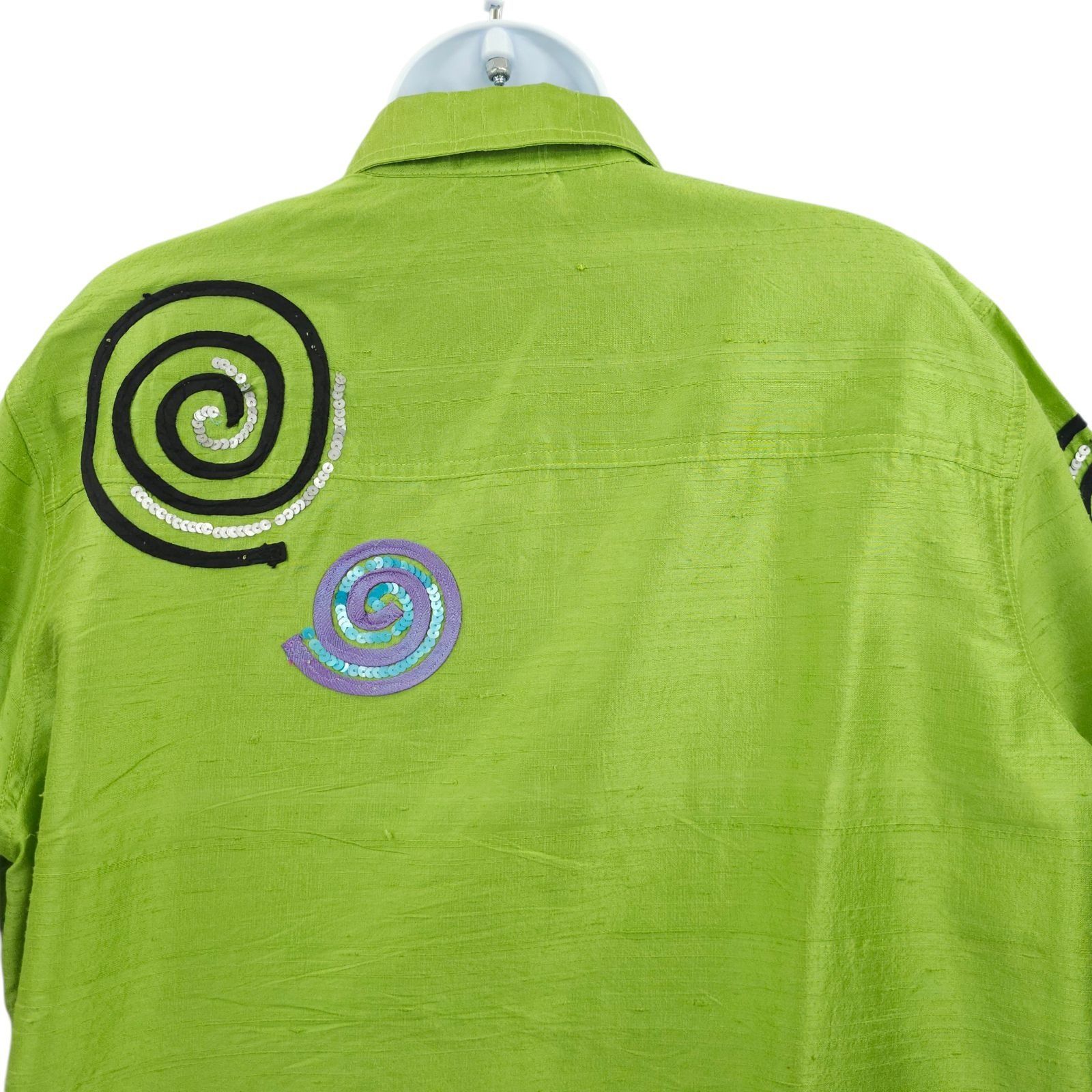 Other Bleu Bayou Jacket Tank 2pc Set L Lime Green Silk Sequin Size L / US 10 / IT 46 - 17 Thumbnail