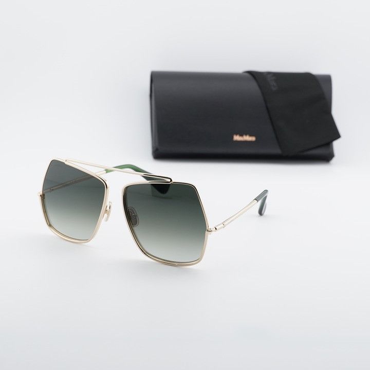 Max Mara Max Mara MM0102 32P Sunglasses Gold Butterfly Frame, Green Size ONE SIZE - 12 Thumbnail
