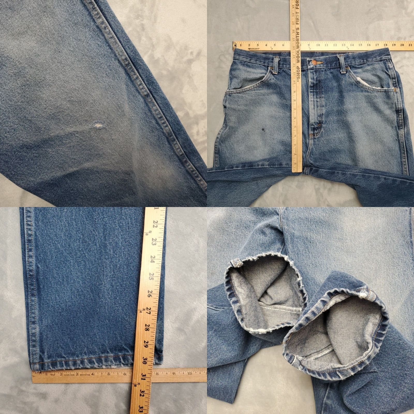 Denime VINTAGE Rustler Jeans Men 38x32 Blue Denim Straight Leg 100% Cotton Jeans Mens Casual Grunge Y2K 90s Size US 38 / EU 54 - 8 Thumbnail