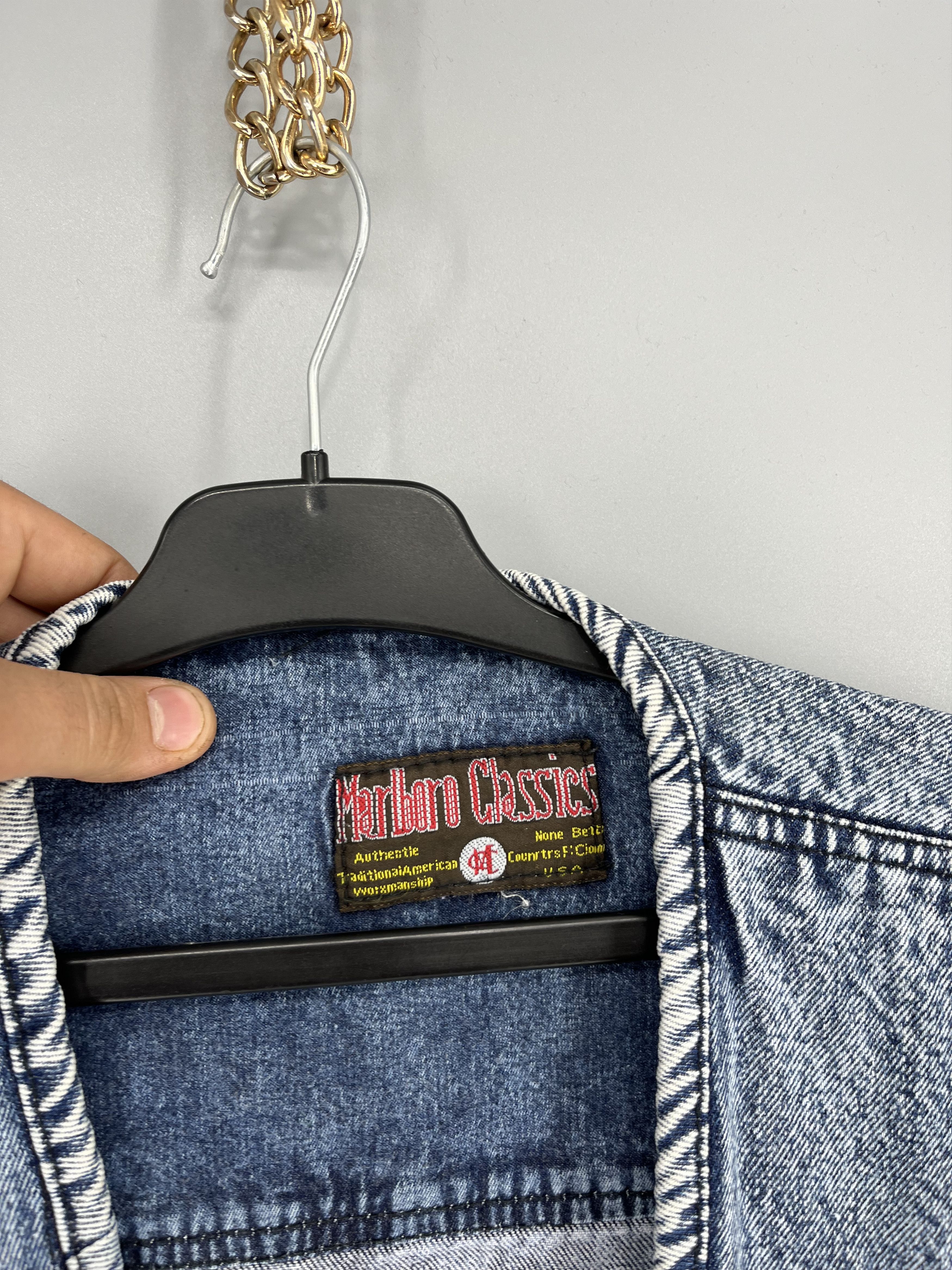 Marlboro Marlboro Classics Vintage Washed Multi-Pocket Denim Vest Size US M / EU 48-50 / 2 - 10 Thumbnail