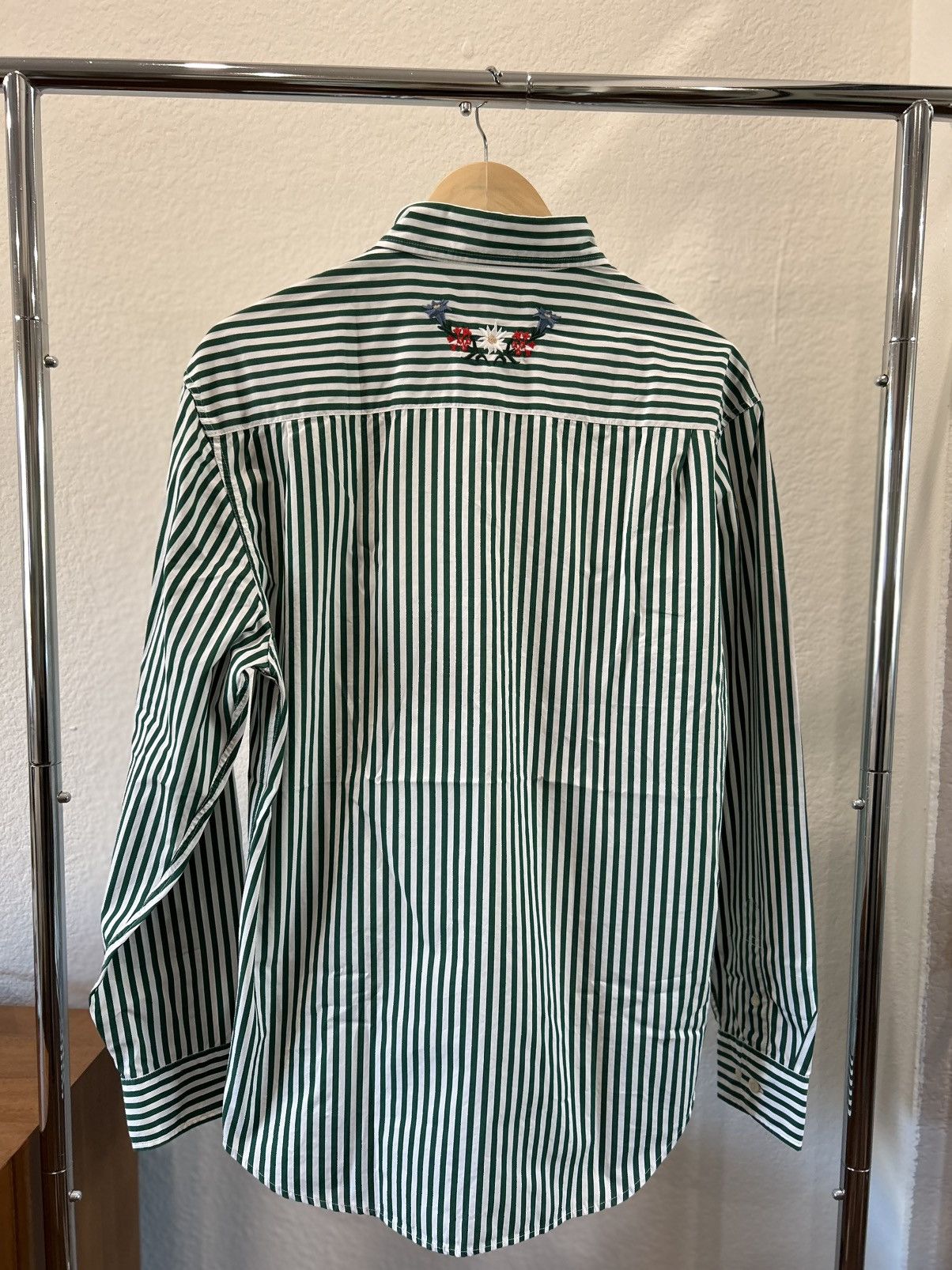 Noah BNWT SS22 Bengal Stripe Shirt White/Green size M Size US M / EU 48-50 / 2 - 3 Thumbnail