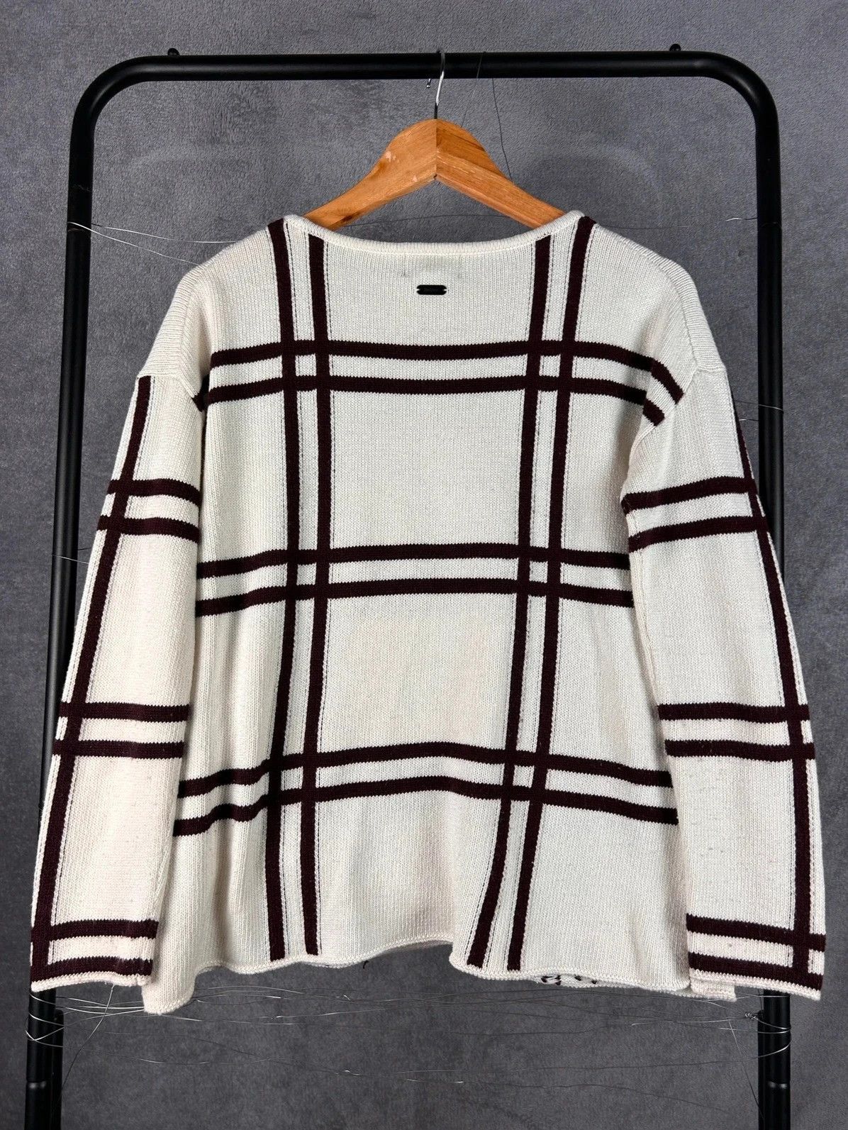 Barbour Barbour Knit Sweater Checked Grid White Black S Size S / US 4 / IT 40 - 2 Thumbnail