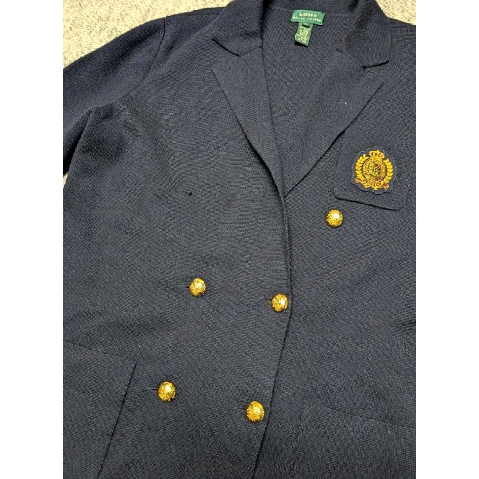 Ralph Lauren VINTAGE RALPH LAUREN navy blue CREST sweater blazer XL WOOL double breasted Womens Size M / US 6-8 / IT 42-44 - 3 Thumbnail