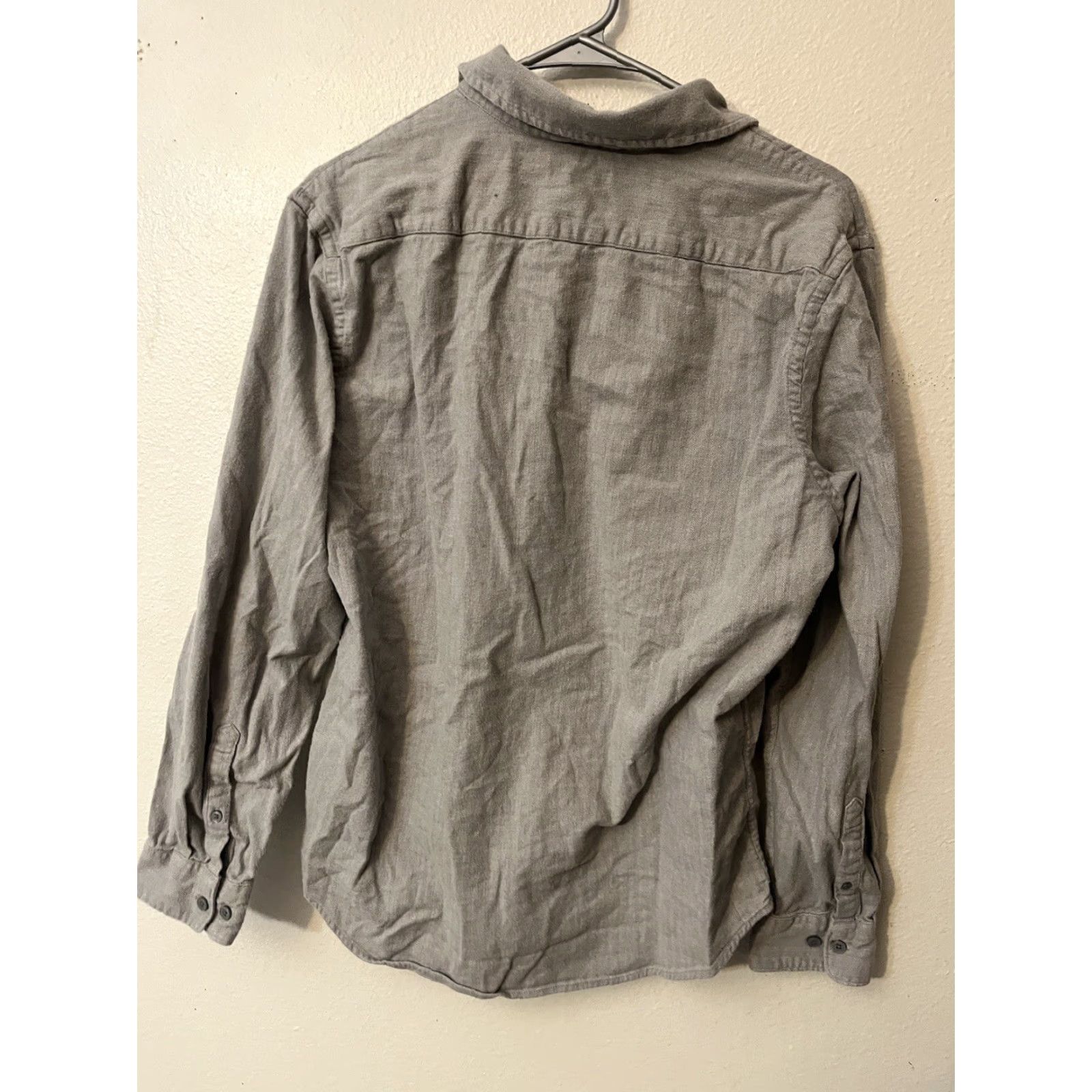 Express Express Button Down Shirt Men’s M Long Sleeve Cotton Solid Gray Slim Soft Wash Size US M / EU 48-50 / 2 - 3 Thumbnail