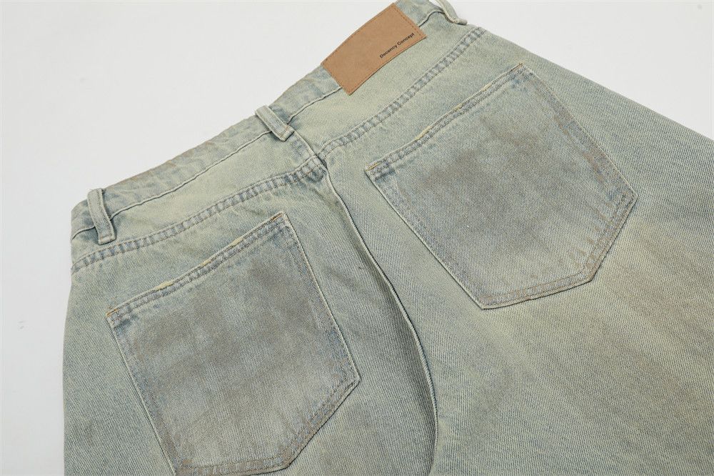 Japanese Brand × Jean Men's trendy hip-hop washed loose distressed scimitar jeans Size US 34 / EU 50 - 5 Thumbnail