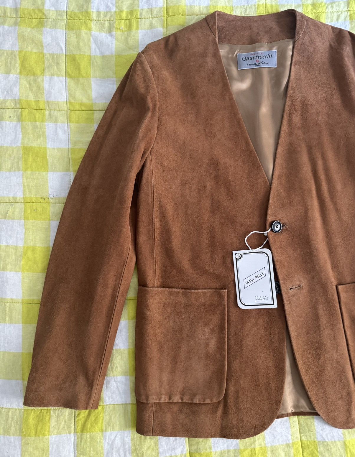 Beams Japan Beams Made in Italy Collarless Suede Jacket 42 XS NWT Size US XS / EU 42 / 0 - 15 Thumbnail