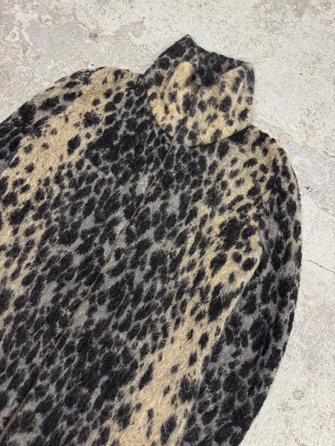 Roberto Cavalli 2000s Roberto Cavalli Long Mohair Zip-up Leopard Effect Jacket Size S / US 4 / IT 40 - 5 Thumbnail