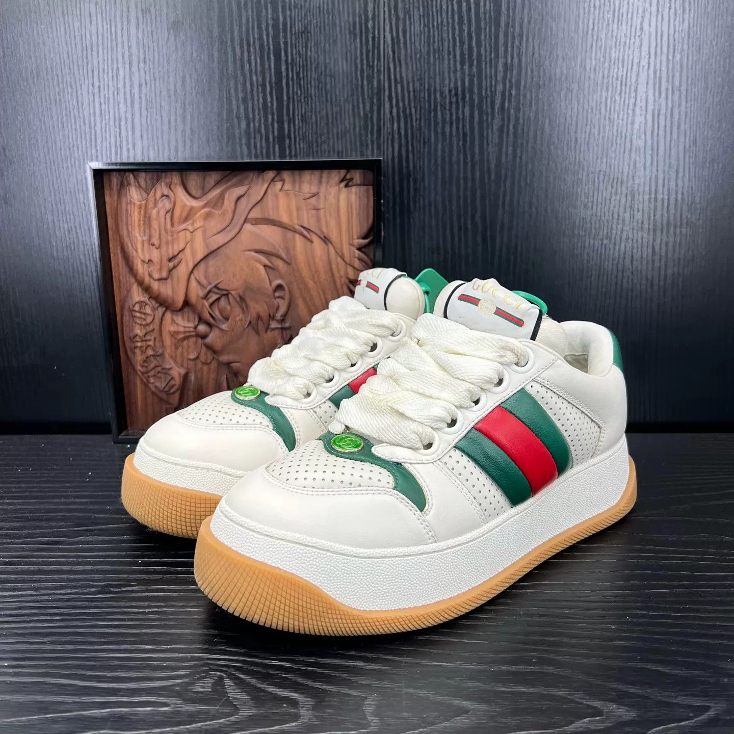 Gucci Gucci Pangding White Red 39 Size US 8.5 / IT 38.5 - 1 Thumbnail