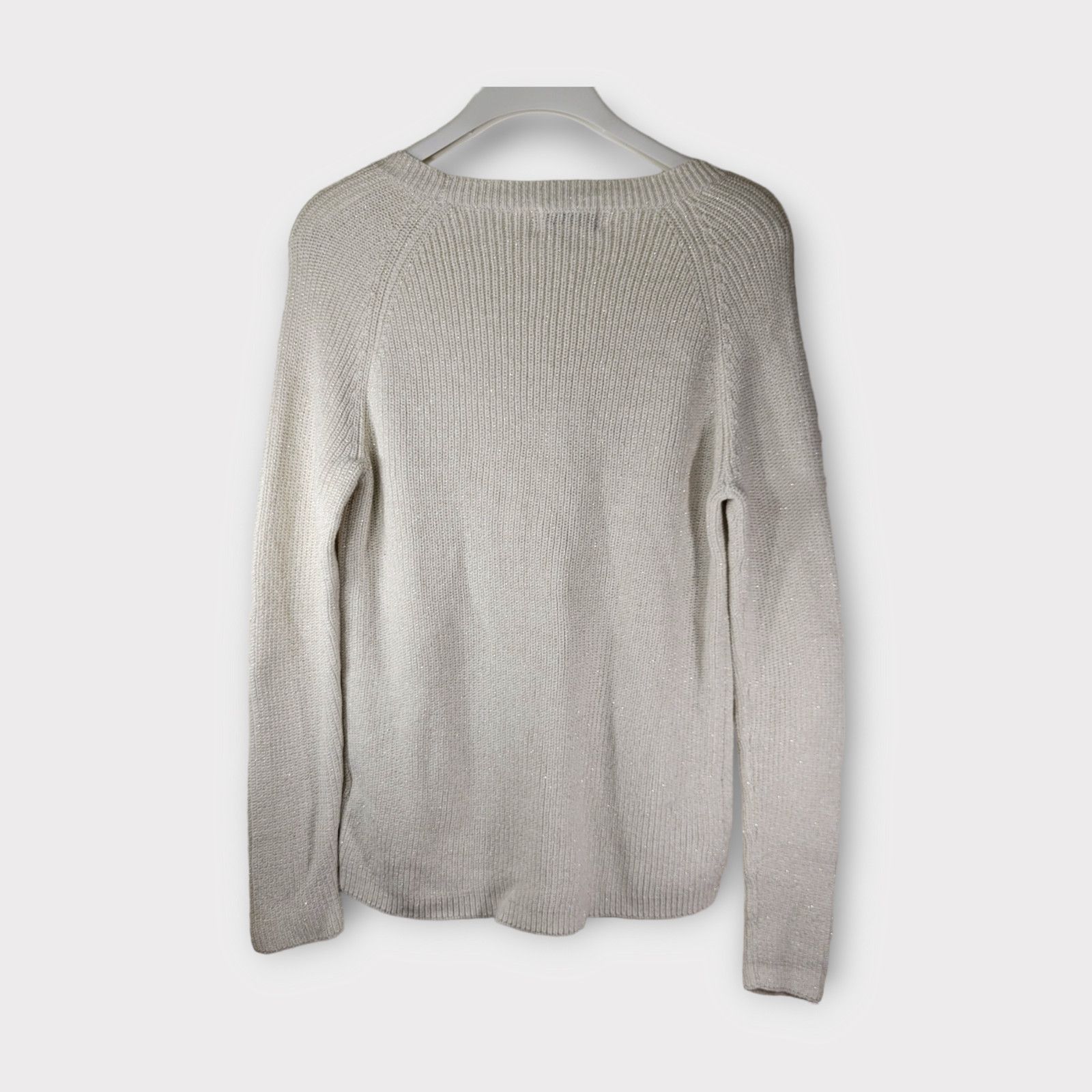 Liz Claiborne Liz Claiborne Large White Knit Sparkled Sweater Pullover Size L / US 10 / IT 46 - 2 Thumbnail