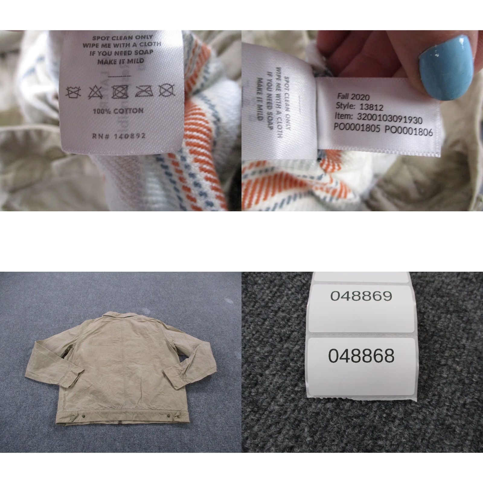 Marine Layer Marine Layer Jacket Mens M Chore Coat Beige Outdoor Bomber Jacket Full Zip Pockets Lightweight Casual Size US M / EU 48-50 / 2 - 8 Thumbnail