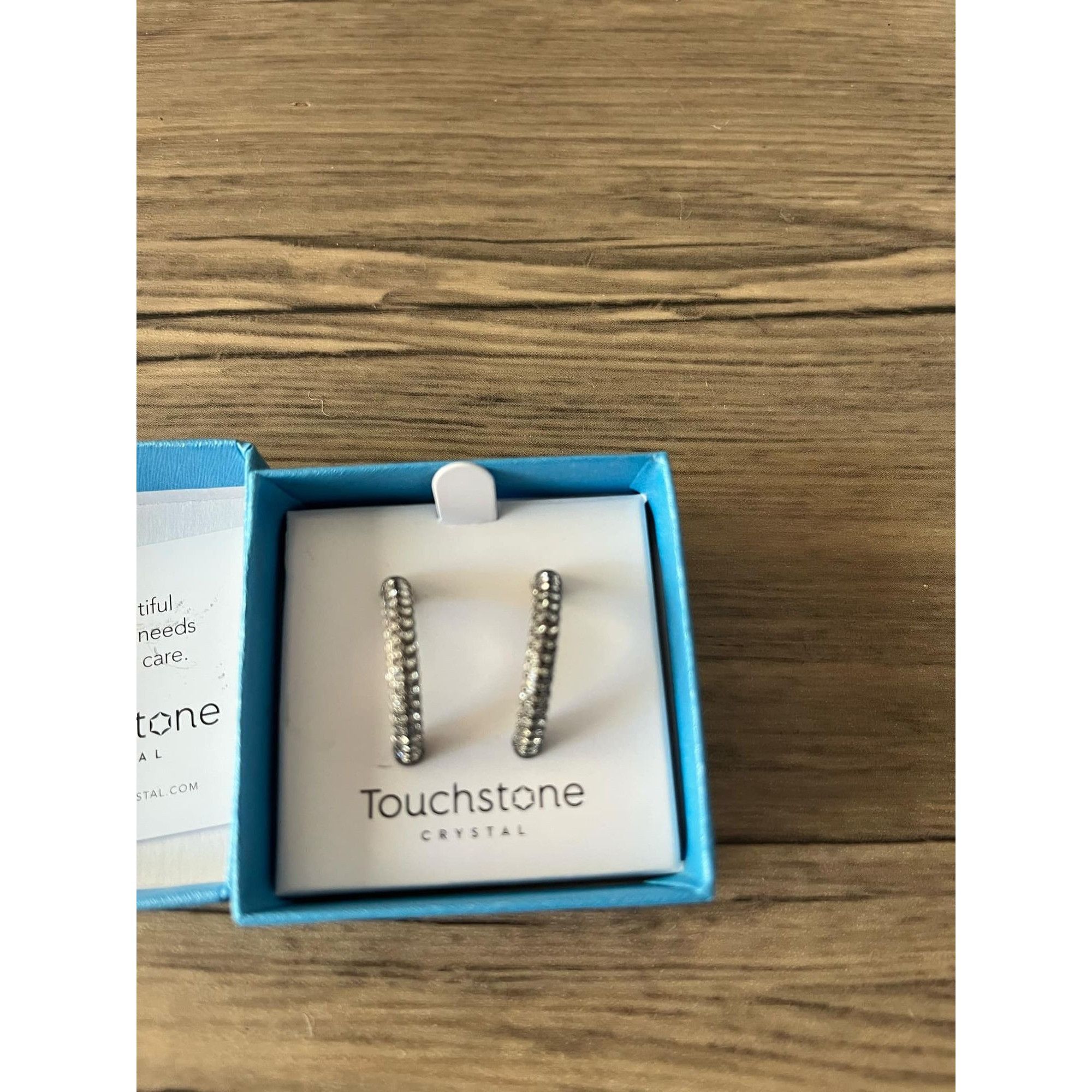 Other Touchstone Crystal by Swarovski Silver Helix Hoops Earrings Size ONE SIZE - 2 Thumbnail