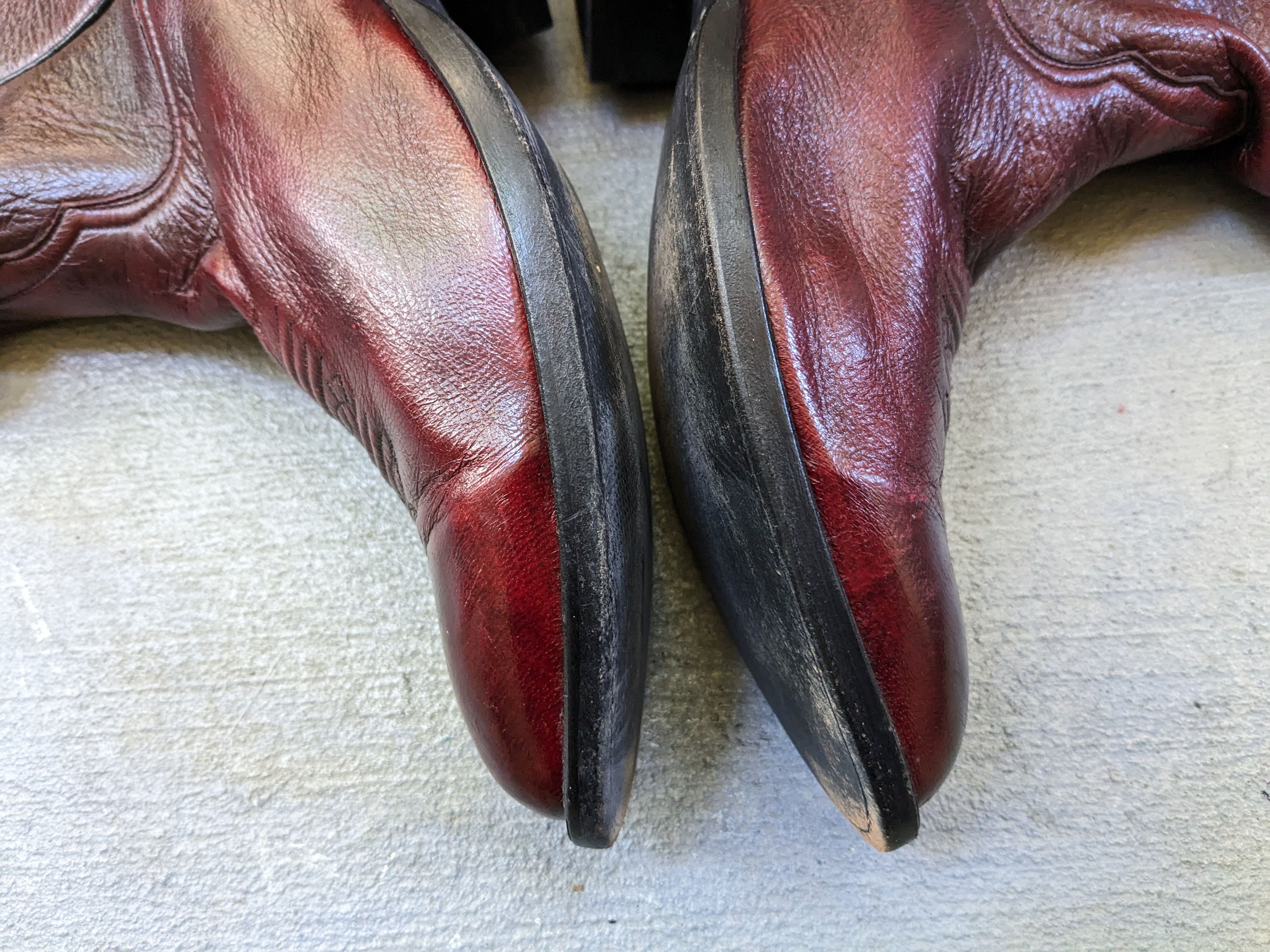 Larry Mahan × Vintage Larry Mahan Cowboy Boots Red 9 E Wide Biker Leather USA Size US 9 / EU 42 - 7 Thumbnail