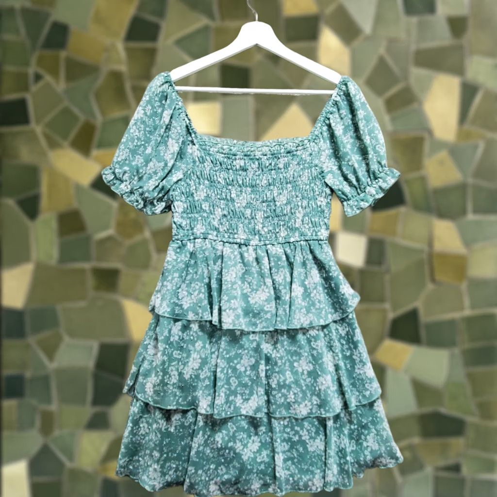 pink mini ruffle dress in With Tiered Skirt Ladies - Black High-waisted Christmas_flash 52 Bust Size:6-9M